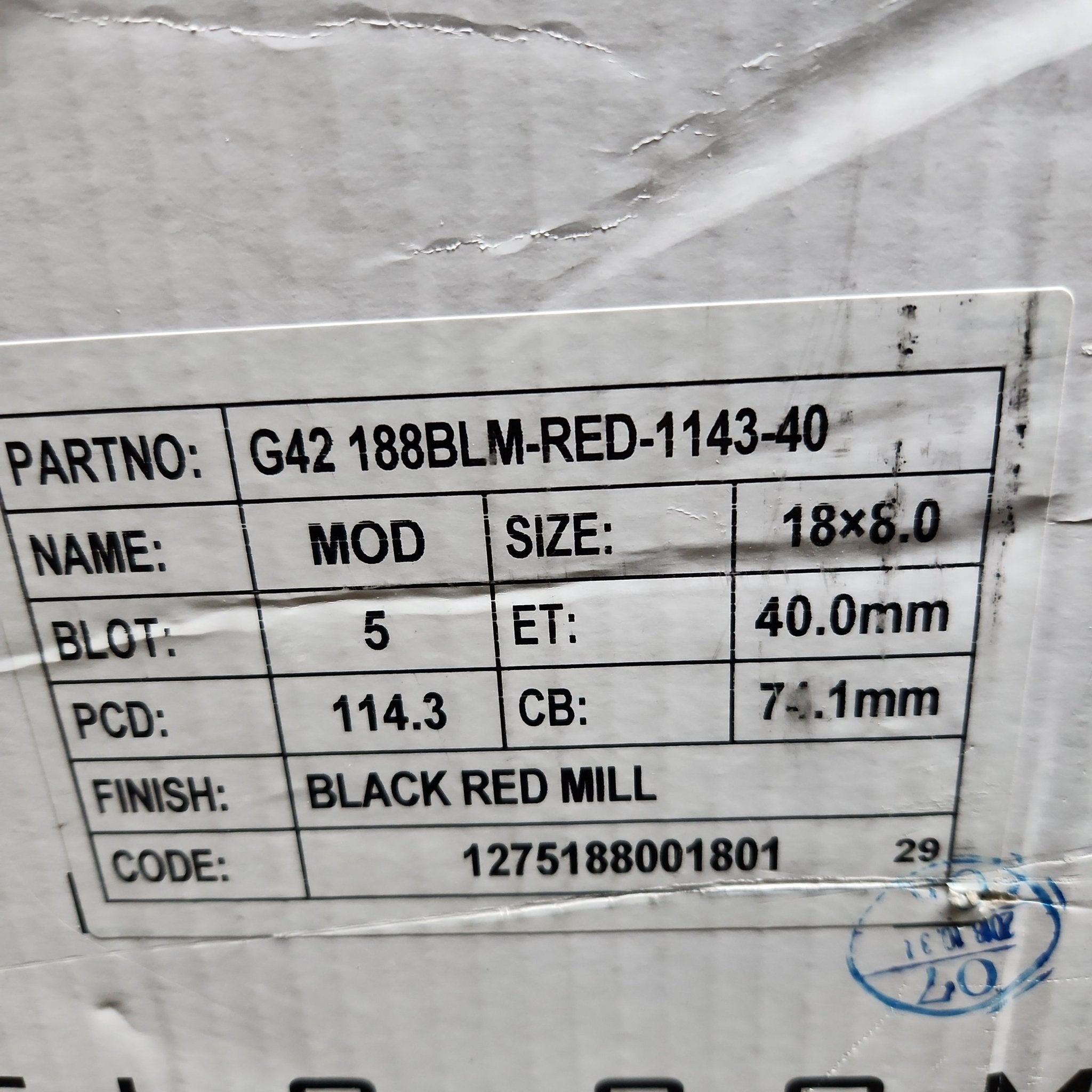 GWG G42 18X8.0 5X4.5 MAT BLACK W / RED FACE - Gun Hill Tire House (WTW - WHOLESALE TIRES & WHEELS)