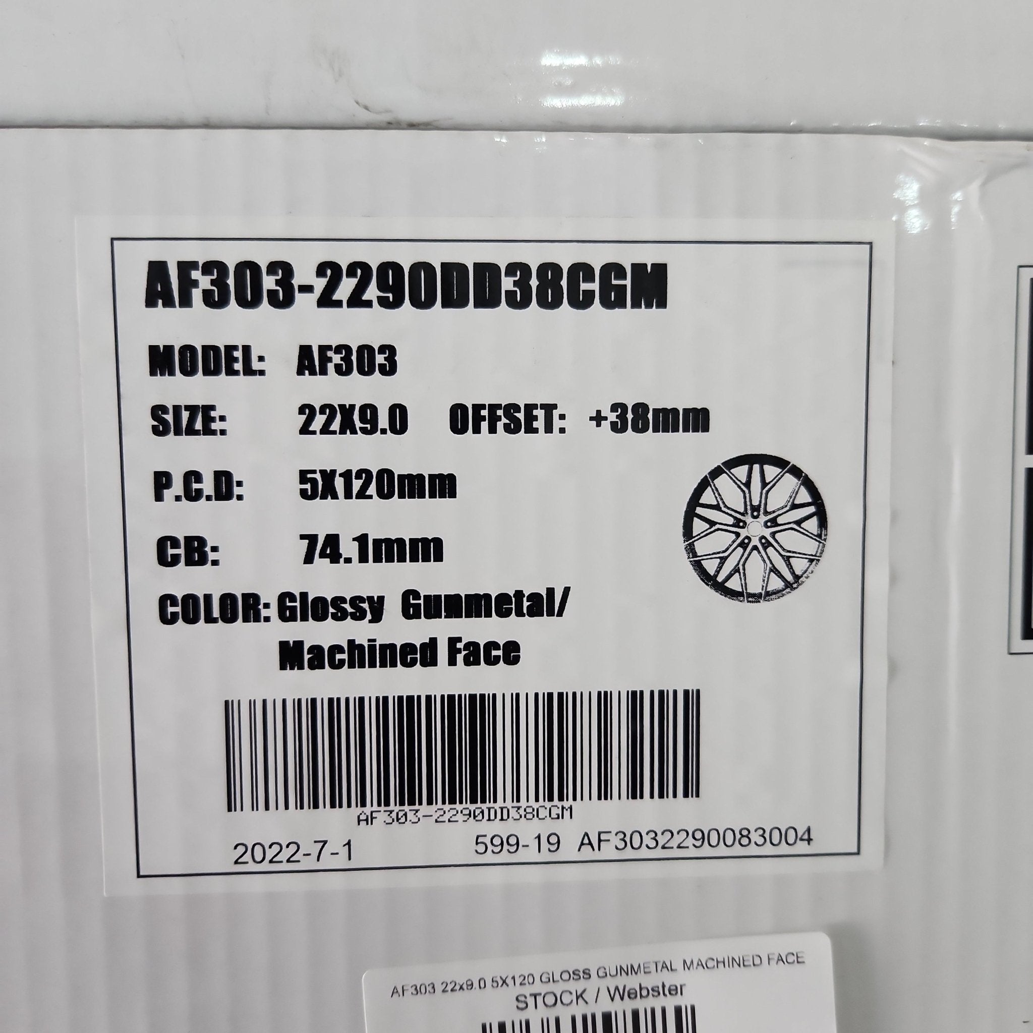 AF303 22x9.0 5X120 GLOSS GUNMETAL MACHINED FACE - Gun Hill Tire House (WTW - WHOLESALE TIRES & WHEELS)