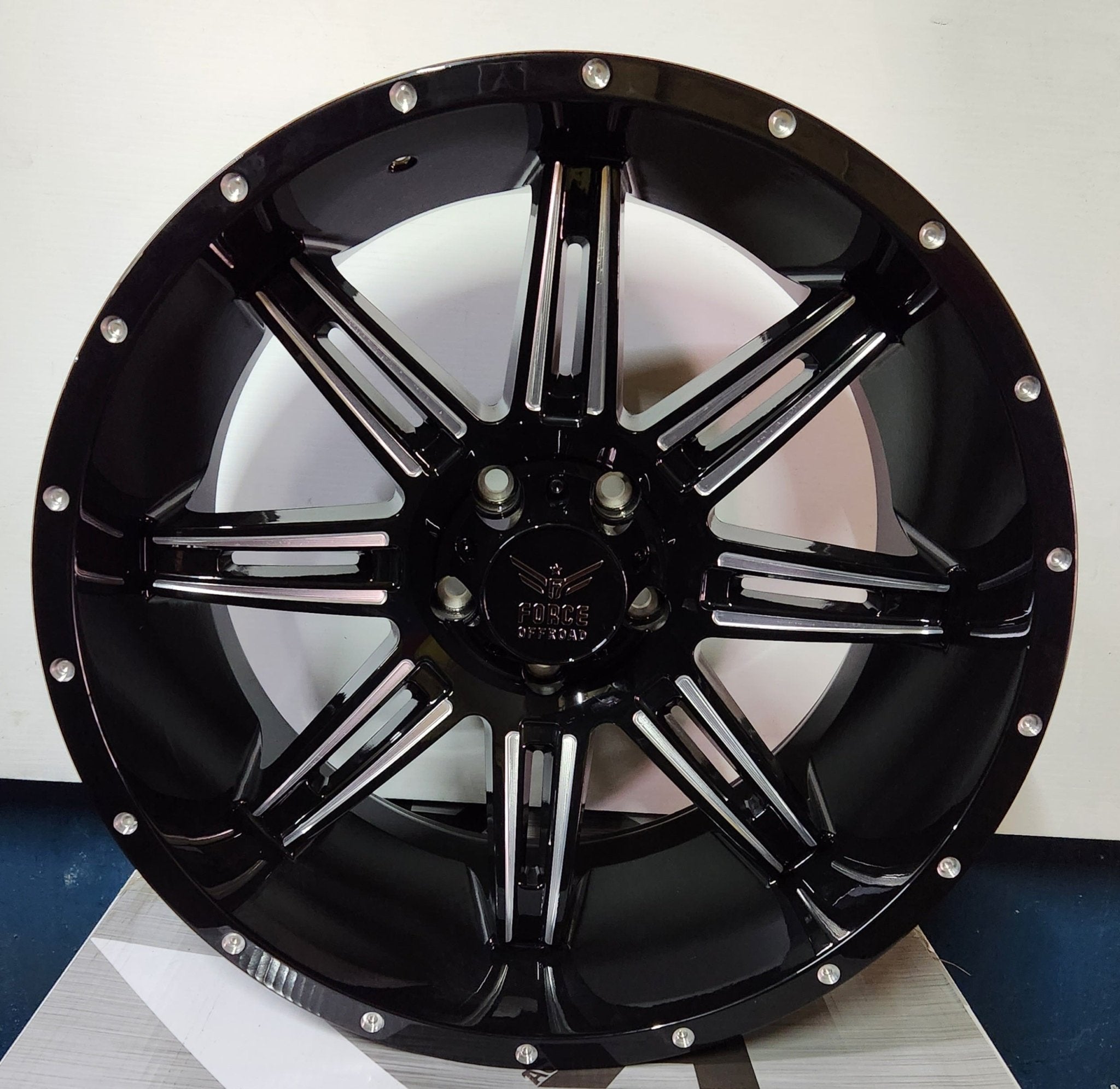 FORCE F32 20X10 5X127 PIANO BLACK MACHINE MILL FACE - Gun Hill Tire House (WTW - WHOLESALE TIRES & WHEELS)