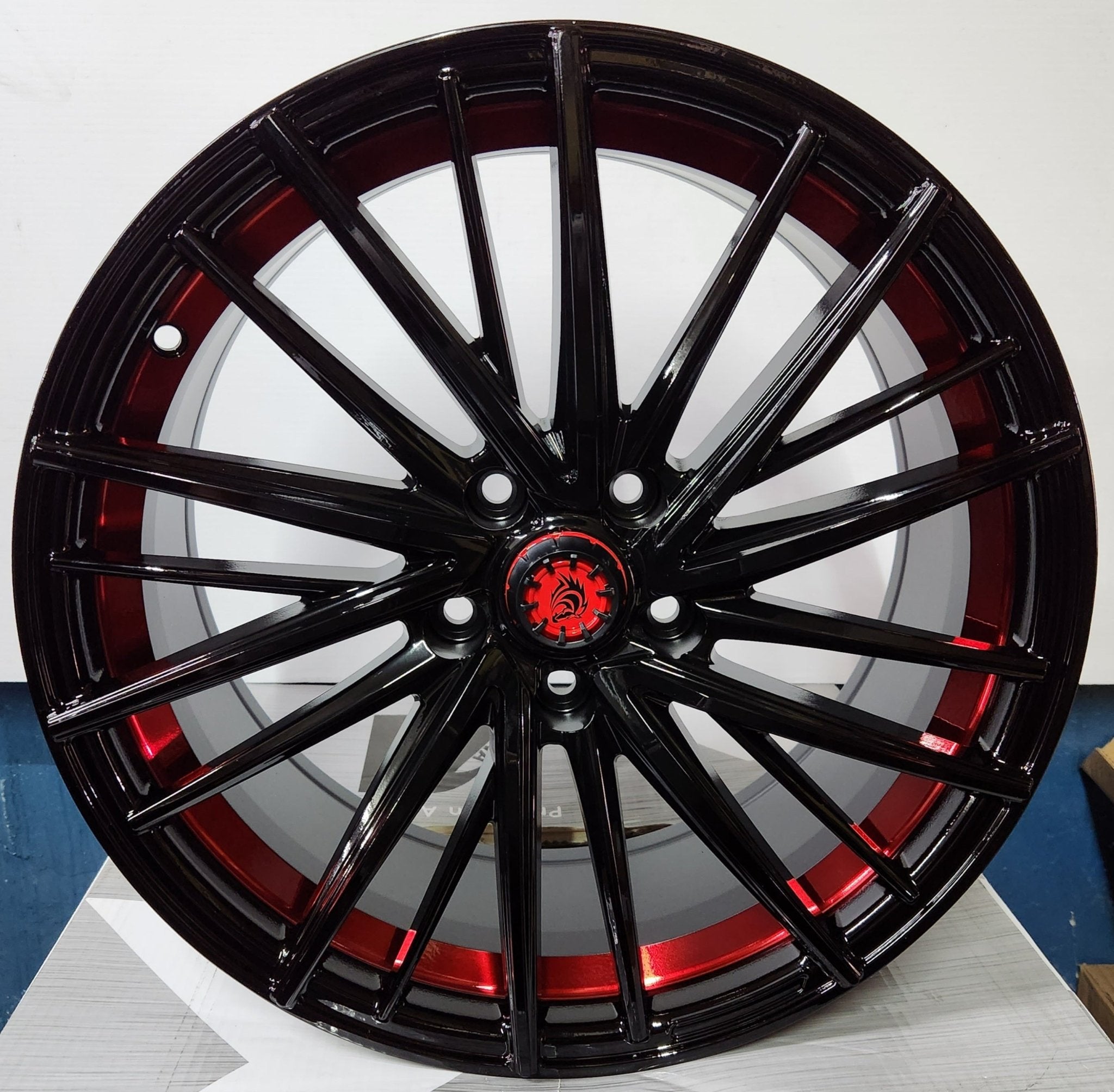 RAPIDASH PW RD - S9 18X7.5 5X4.5 PIANO BLACK +RED UNDER CUT - Gun Hill Tire House (WTW - WHOLESALE TIRES & WHEELS)