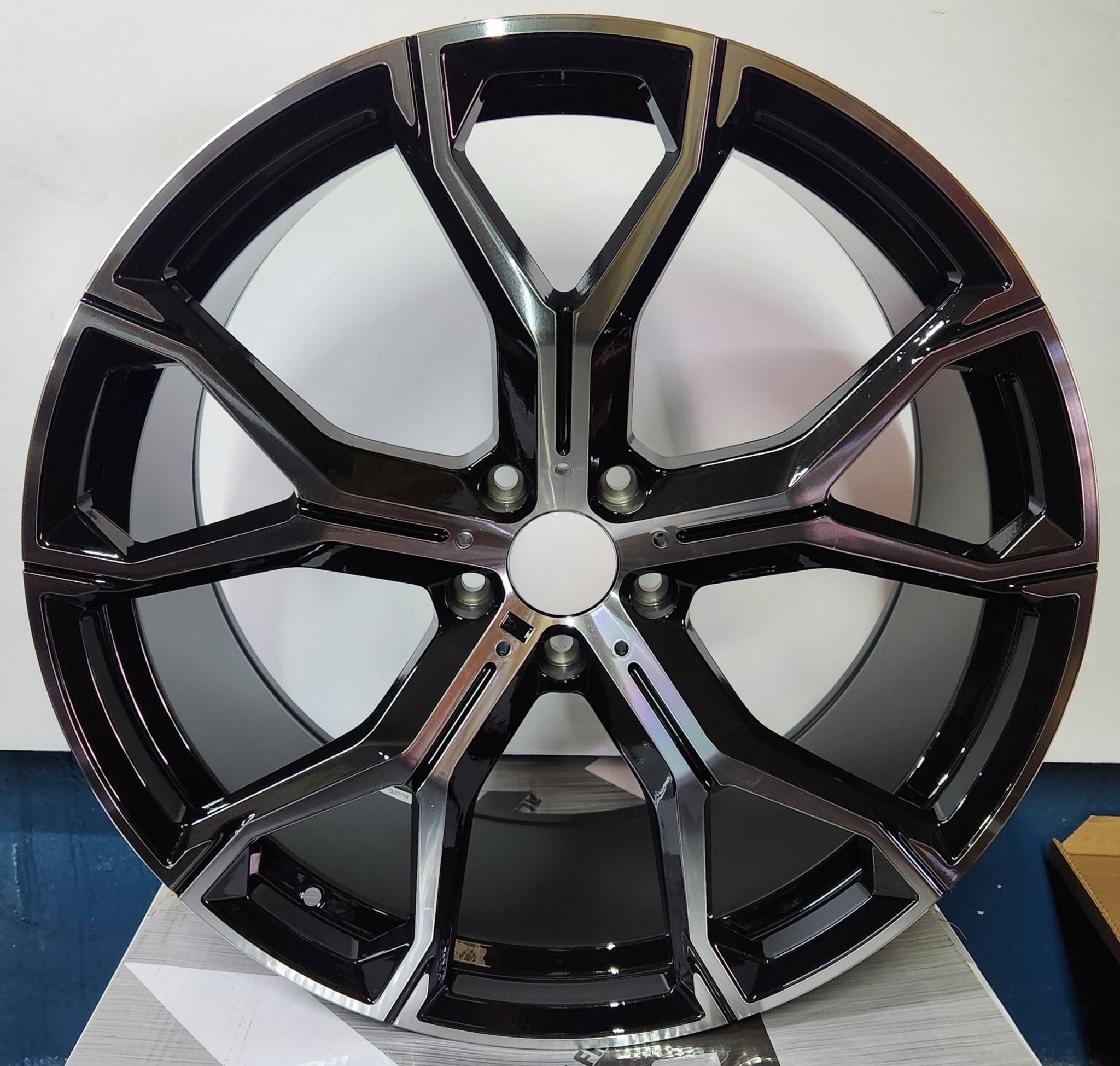 OE 5497 741M STYLE REP 22X10 5X120 PIANO BLACK MACHINED FACE - Gun Hill Tire House (WTW - WHOLESALE TIRES & WHEELS)