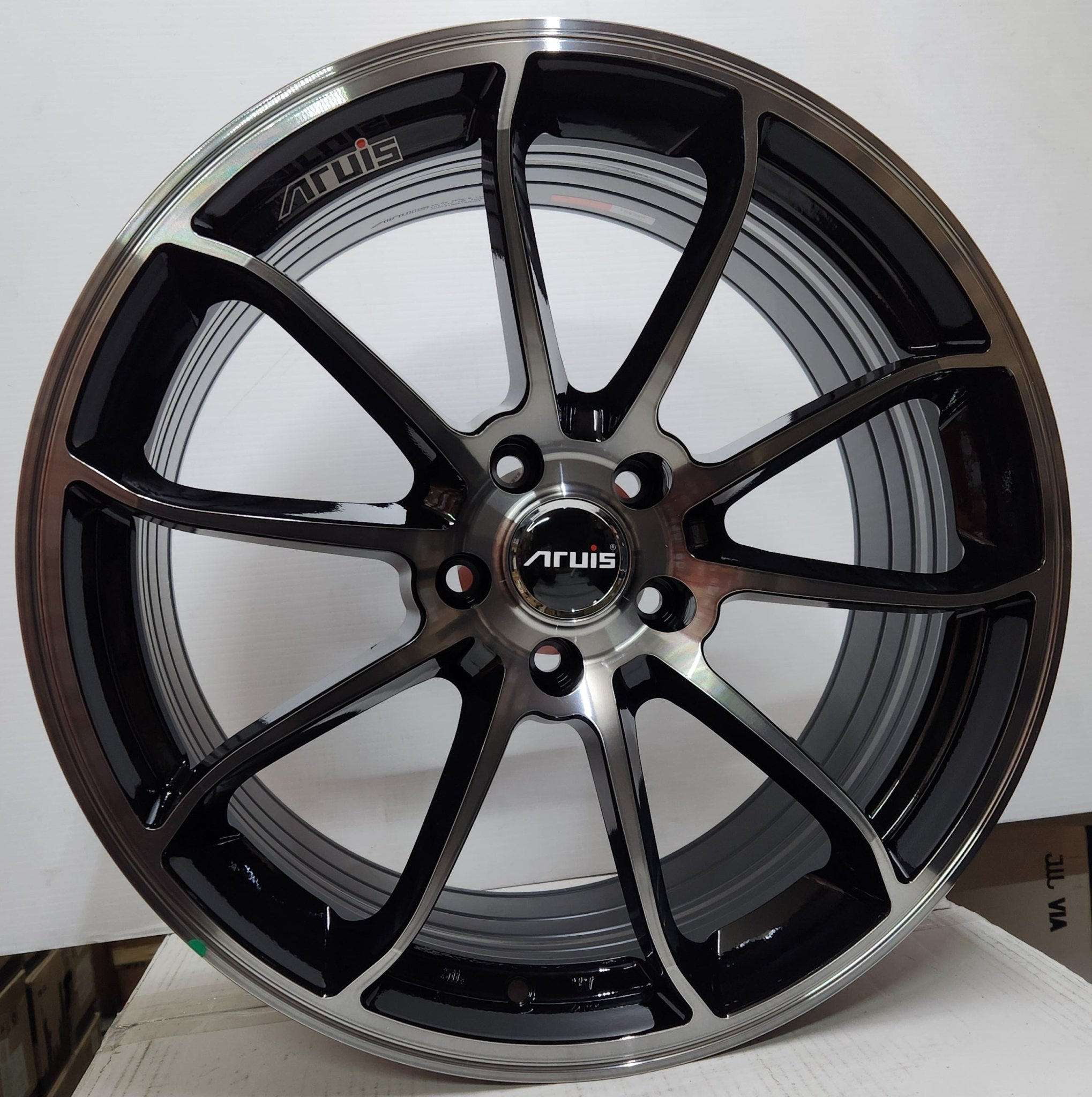 ARUIS AS69 19x8.5 5x114.3 BLACK MACHINE FACE - Gun Hill Tire House (WTW - WHOLESALE TIRES & WHEELS)