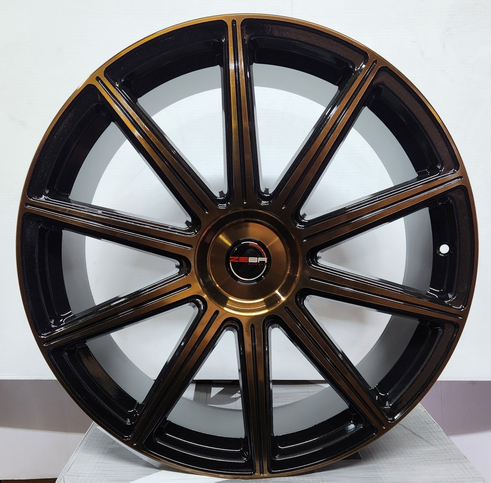 GWG G42 22x10.5 BLANK GLOSS BLACK W BRONZE FACE - Gun Hill Tire House (WTW - WHOLESALE TIRES & WHEELS)