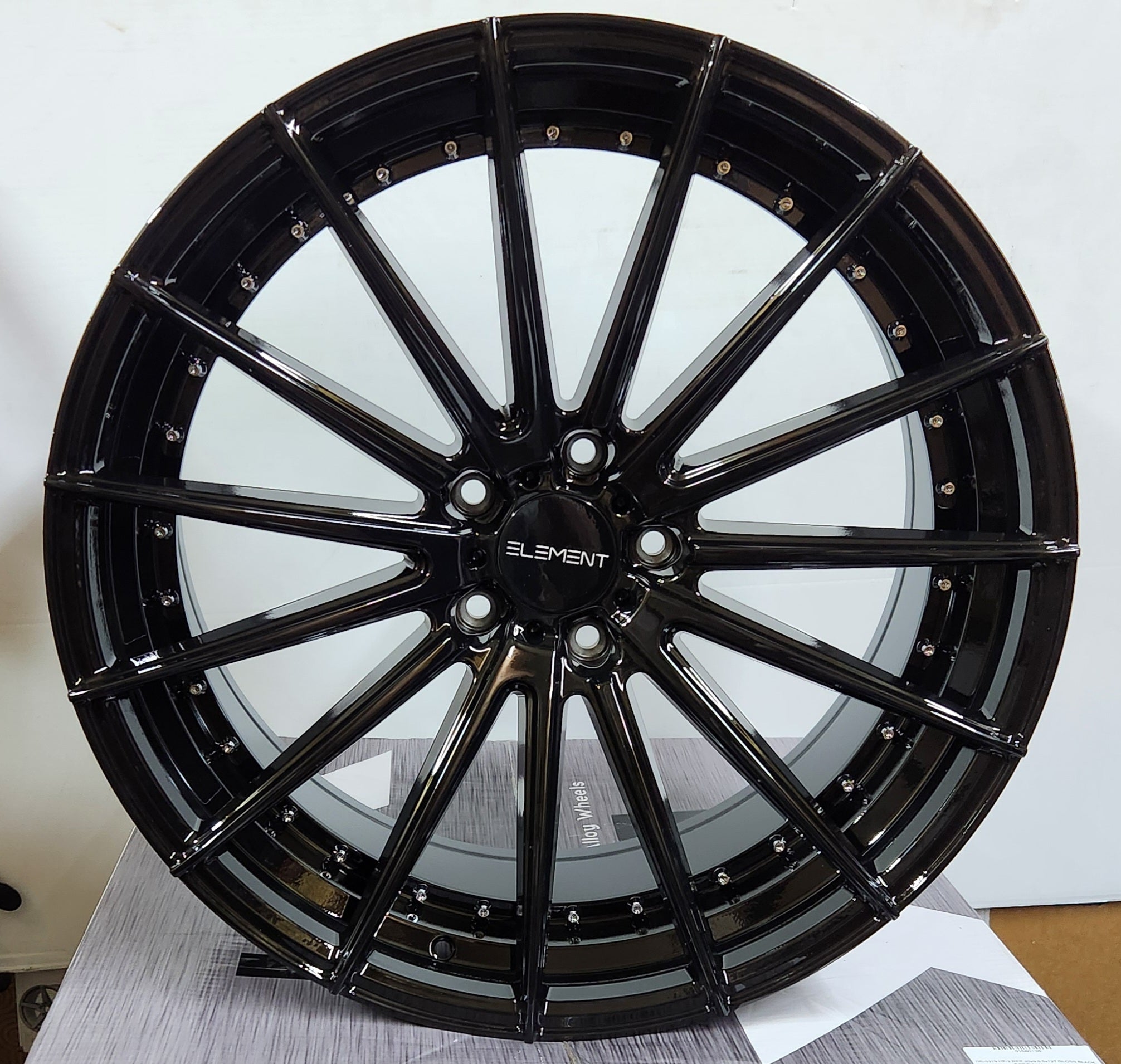 ELEMENT EL - 15 22x9.0 5x115 GLOSS BLACK CHROME RIVETS - Gun Hill Tire House (WTW - WHOLESALE TIRES & WHEELS)
