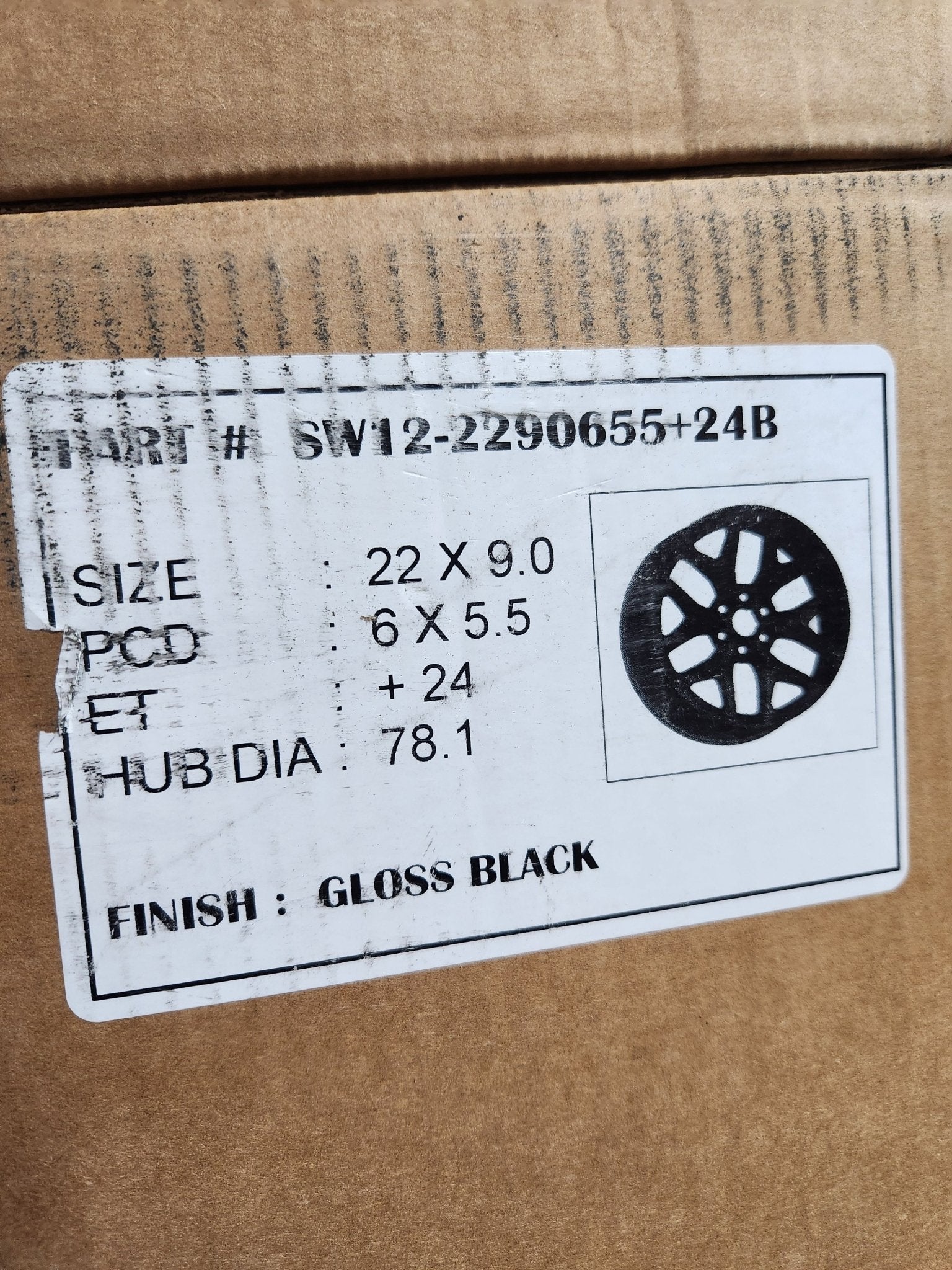 SW12 22X9.0 6X139.7 GLOSS BLACK - Gun Hill Tire House (WTW - WHOLESALE TIRES & WHEELS)
