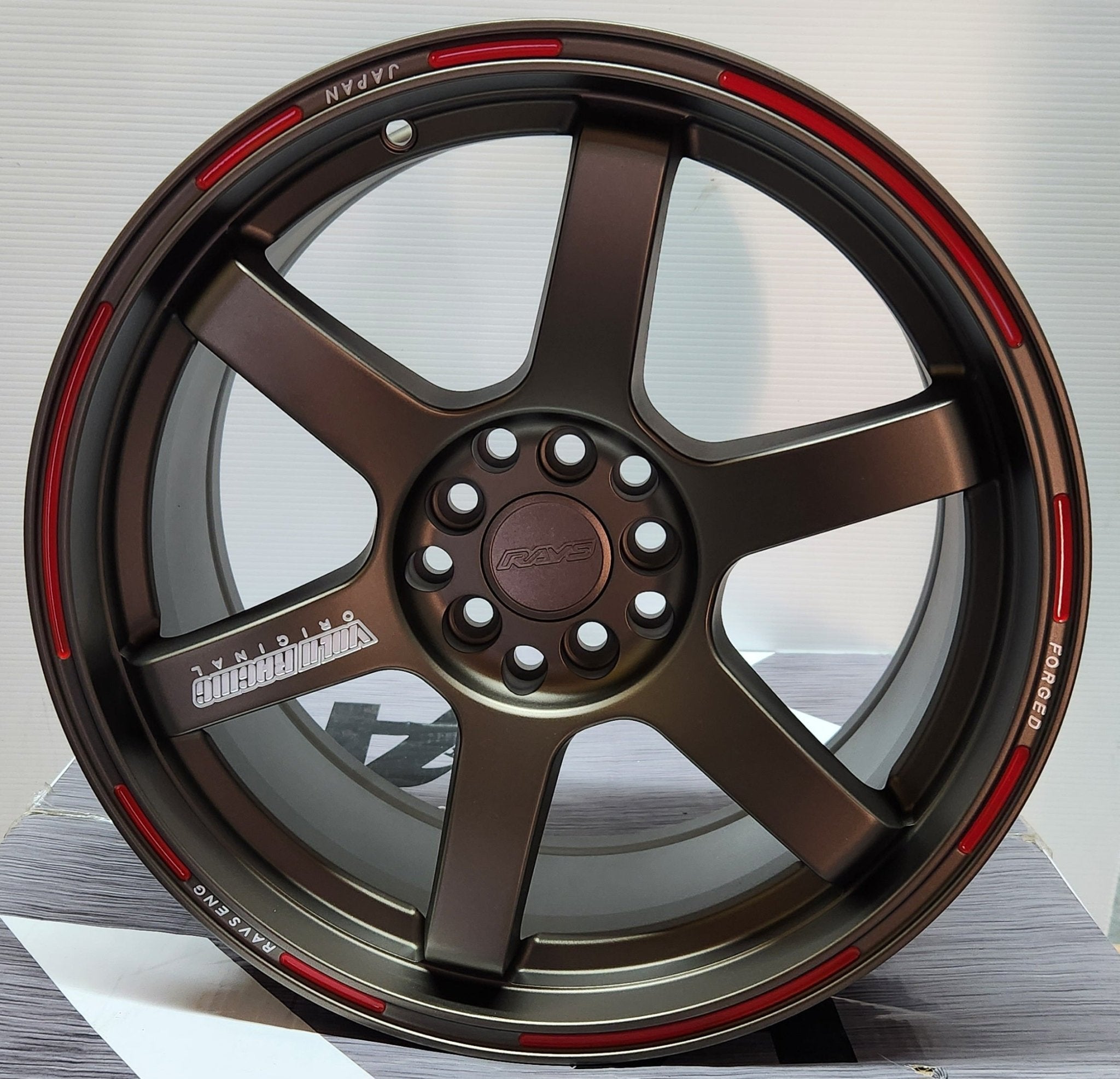 TE37 17X7 5X114.3 5X100 MATE BRONZE RED LINE - Gun Hill Tire House (WTW - WHOLESALE TIRES & WHEELS)