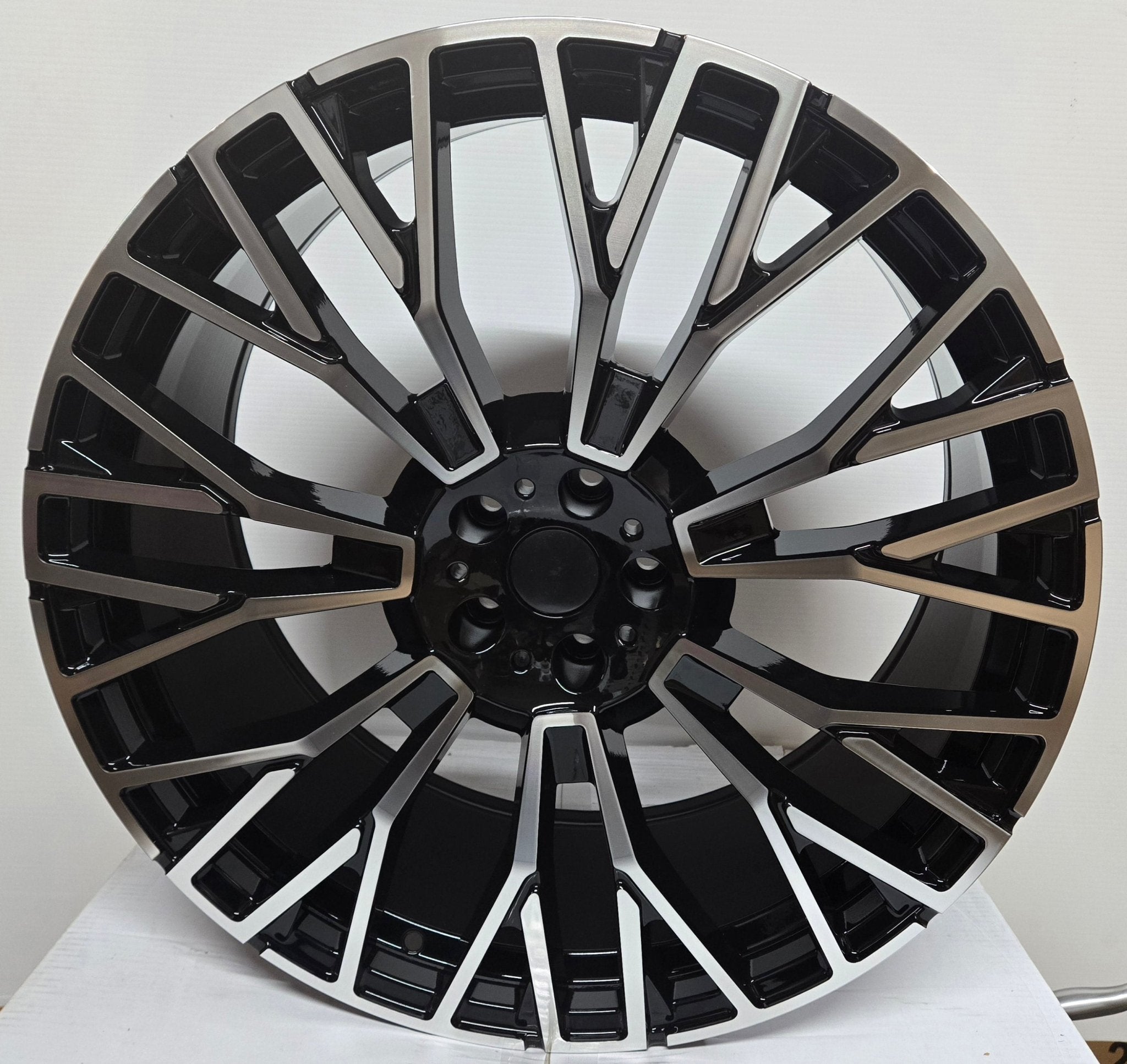 7114 22X9.5 5X112 BLACK MACHINED FACE - Gun Hill Tire House (WTW - WHOLESALE TIRES & WHEELS)
