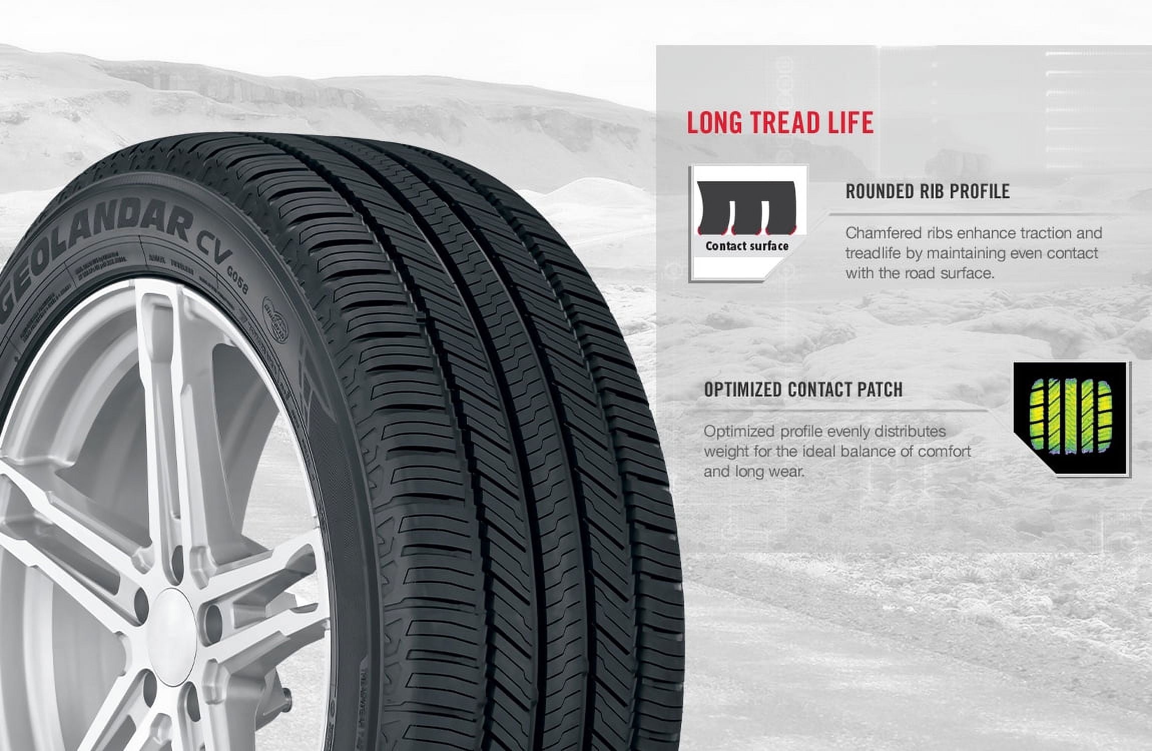 235/50R19XL Yokohama Geolandar CV G058 99V BW All Season Tire - Gun Hill Tire House (WTW - WHOLESALE TIRES & WHEELS)