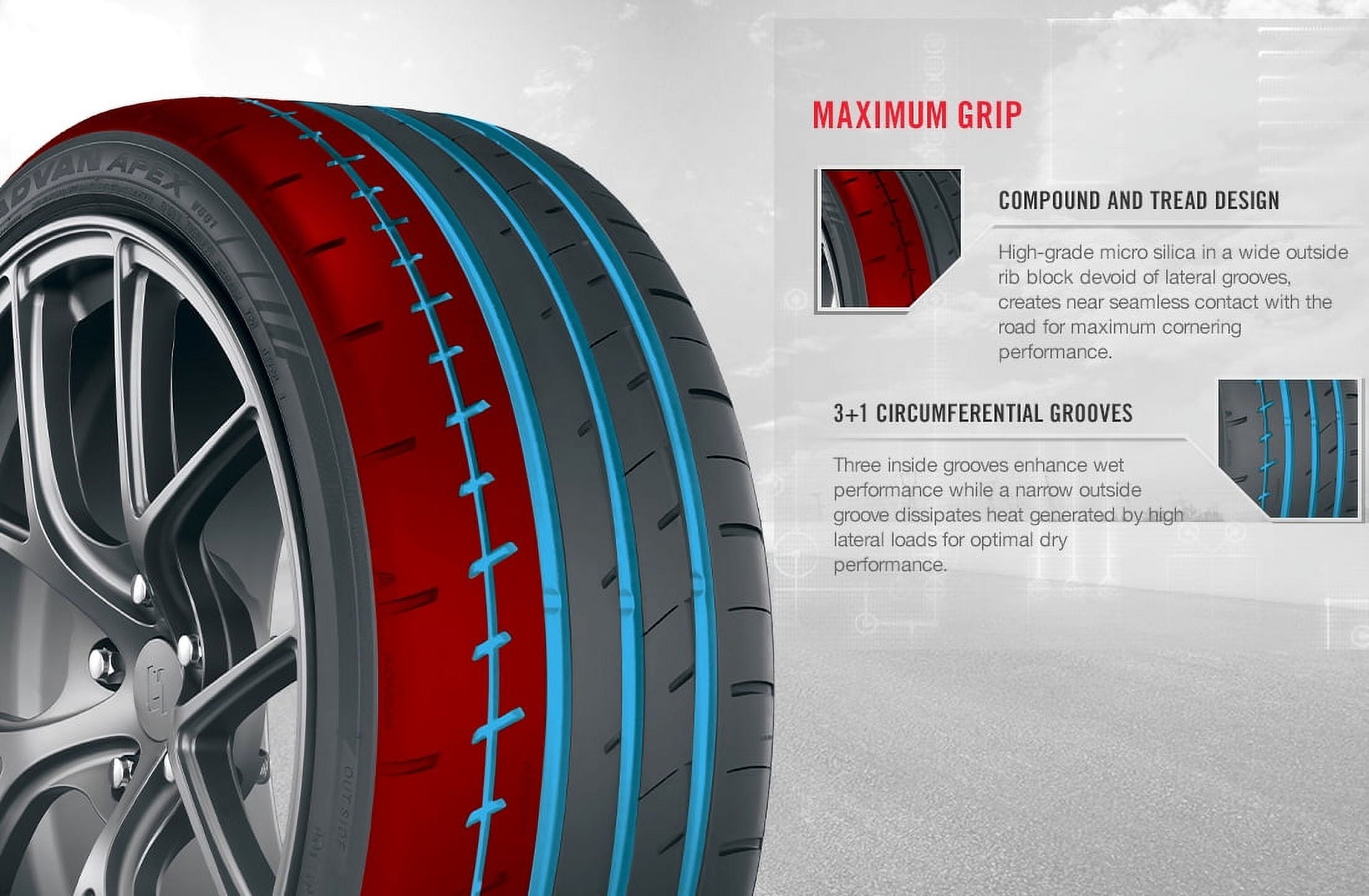 265/35R20XL Yokohama Advan Apex 99Y BW Summer Tire - Gun Hill Tire House (WTW - WHOLESALE TIRES & WHEELS)