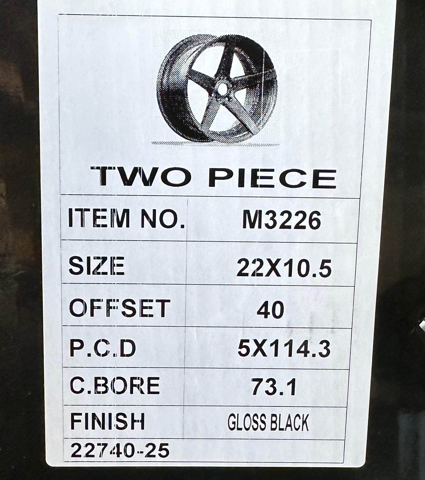 MARQUEE M3226 22x10.5 5x114.3 GLOSS BLACK CHROME RIVETS - Gun Hill Tire House (WTW - WHOLESALE TIRES & WHEELS)
