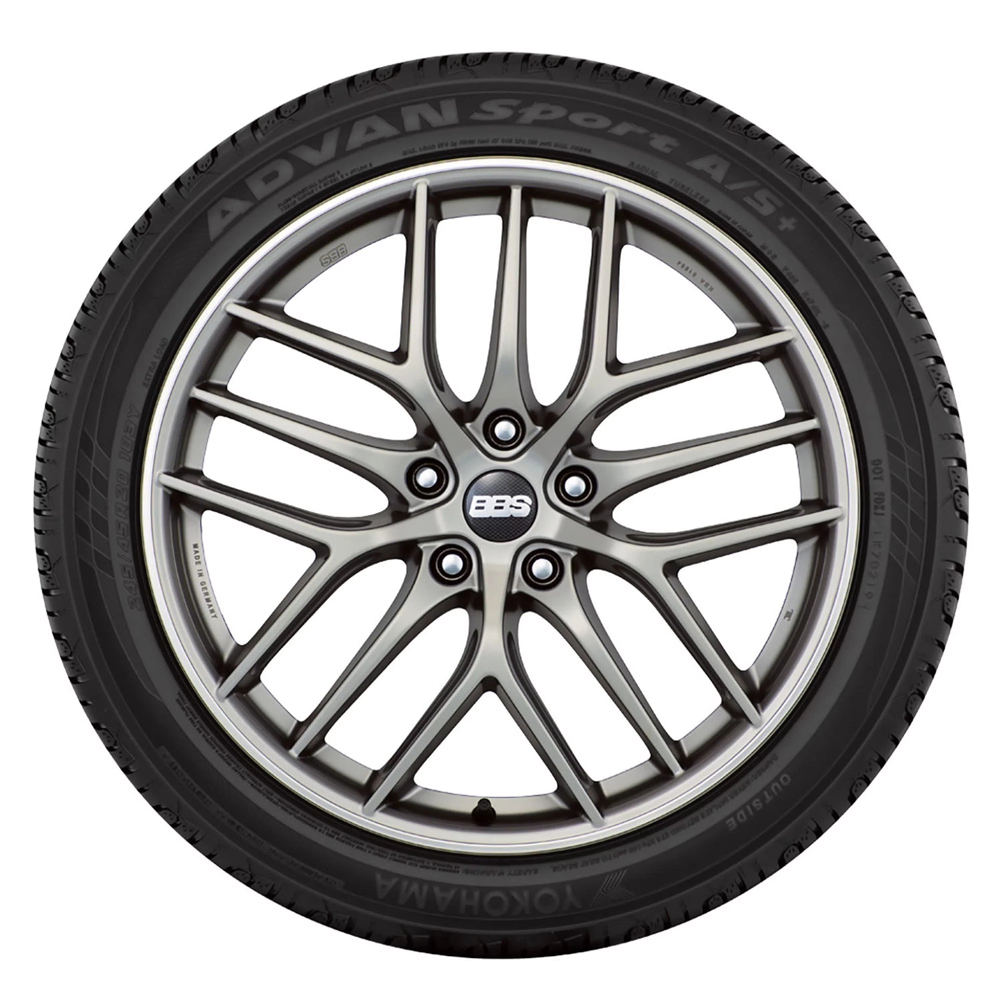 225/45R19XL Yokohama Advan Sport A/S+ 96Y BW All Season Tire - Gun Hill Tire House (WTW - WHOLESALE TIRES & WHEELS)