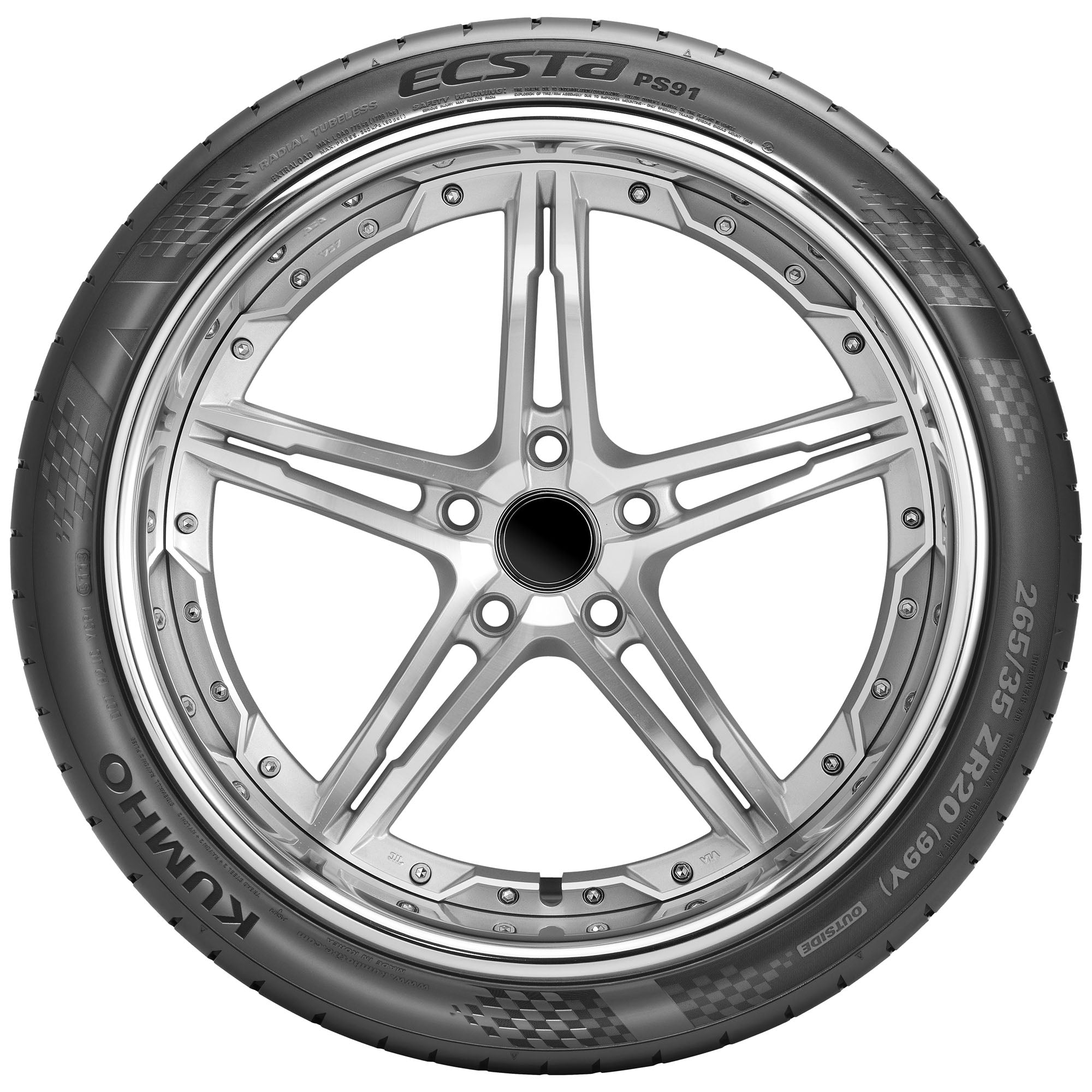 245/35ZR20 Kumho Ecsta PS91 UHP Summer (95Y) XL Passenger Tire - Gun Hill Tire House (WTW - WHOLESALE TIRES & WHEELS)