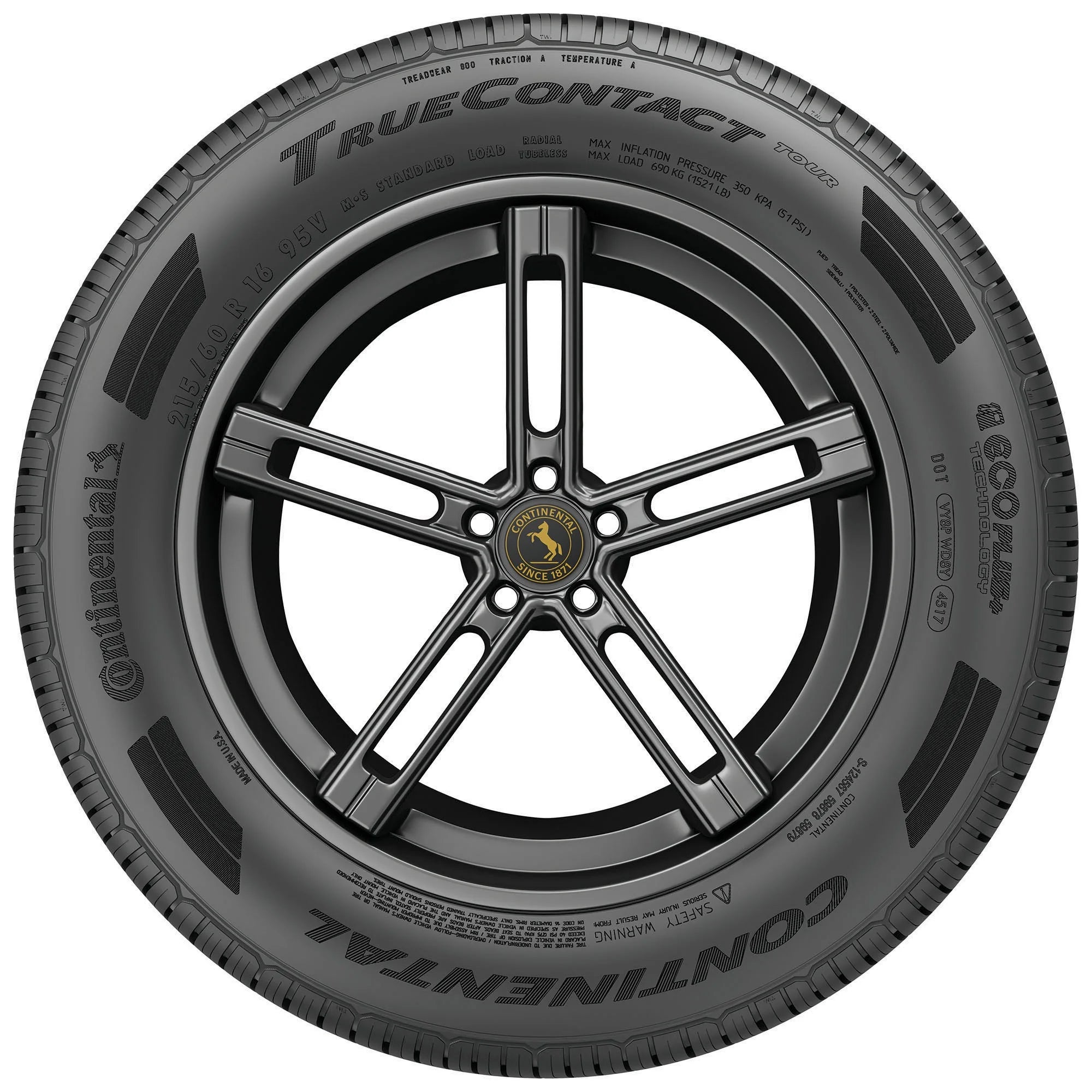 215/45R17 Continental Truecontact Tour 87V BSW All Season Tire - Gun Hill Tire House (WTW - WHOLESALE TIRES & WHEELS)