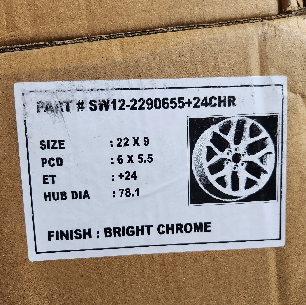 SW12 22X9.0 6X139.7 CHROME - Gun Hill Tire House (WTW - WHOLESALE TIRES & WHEELS)