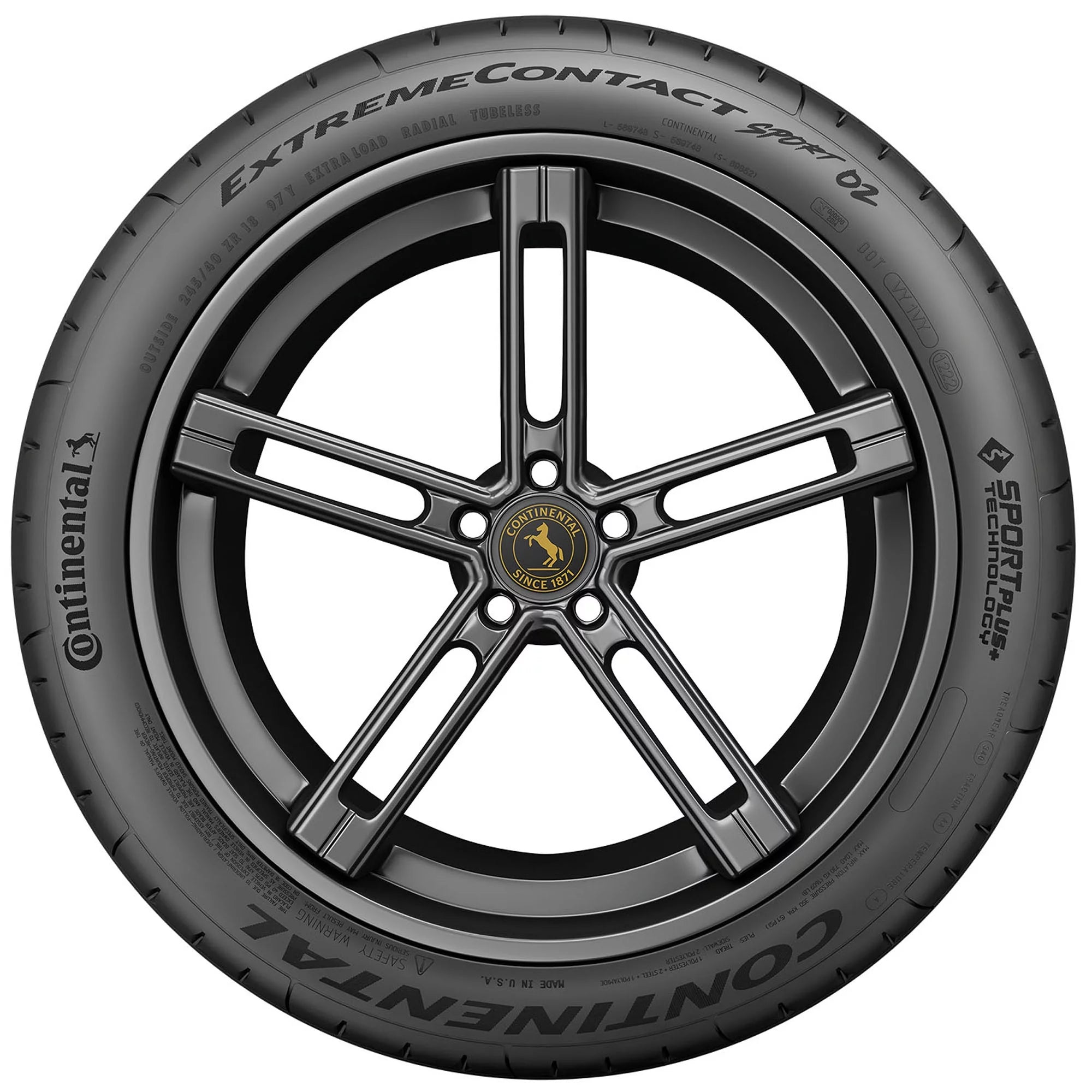 335/25ZR20 Continental Extremecontact Sport 02 Summer 99Y Passenger Tire - Gun Hill Tire House (WTW - WHOLESALE TIRES & WHEELS)