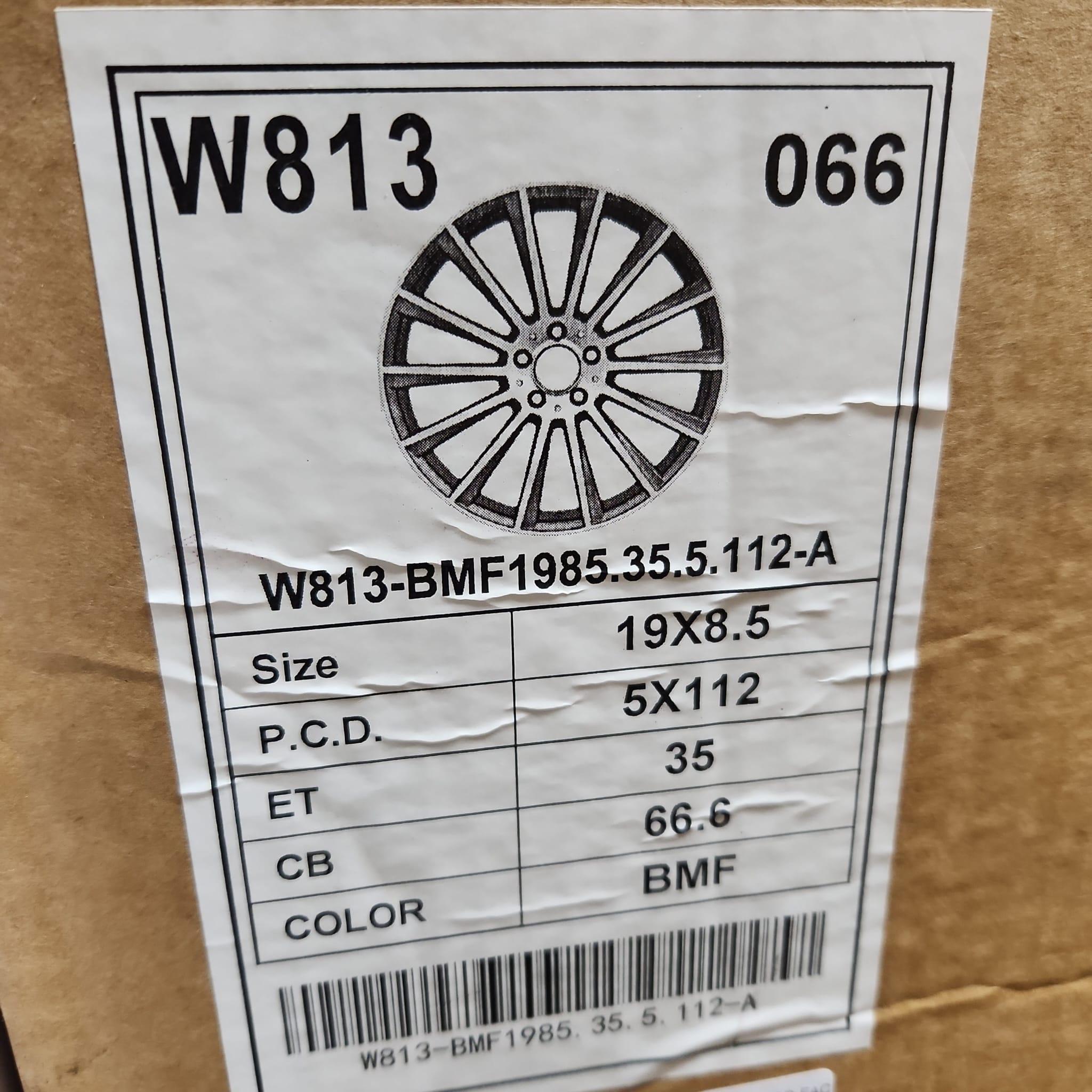 W813 19x8.5 5x112 BLACK MACHINED FACE - Gun Hill Tire House (WTW - WHOLESALE TIRES & WHEELS)