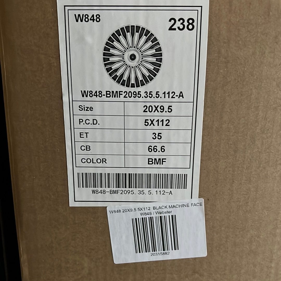 WHEELS W848 20X9.5 5X112 BLACK MACHINE FACE - Gun Hill Tire House (WTW - WHOLESALE TIRES & WHEELS)