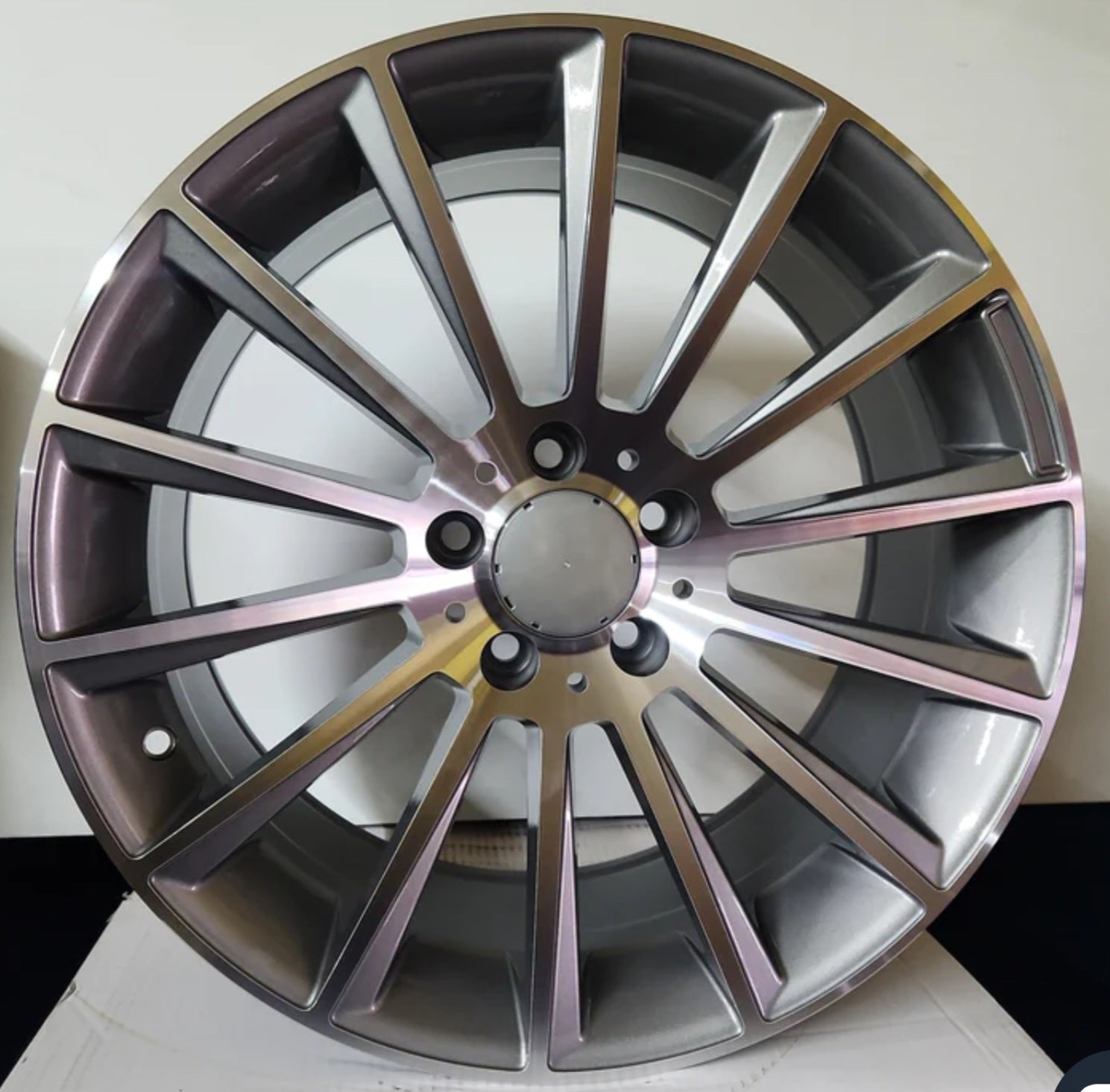 0E - 0236 22646 - 8 WHEELS 18x8.5 5x112 GUN METAL MACHINED FACE - Gun Hill Tire House (WTW - WHOLESALE TIRES & WHEELS)