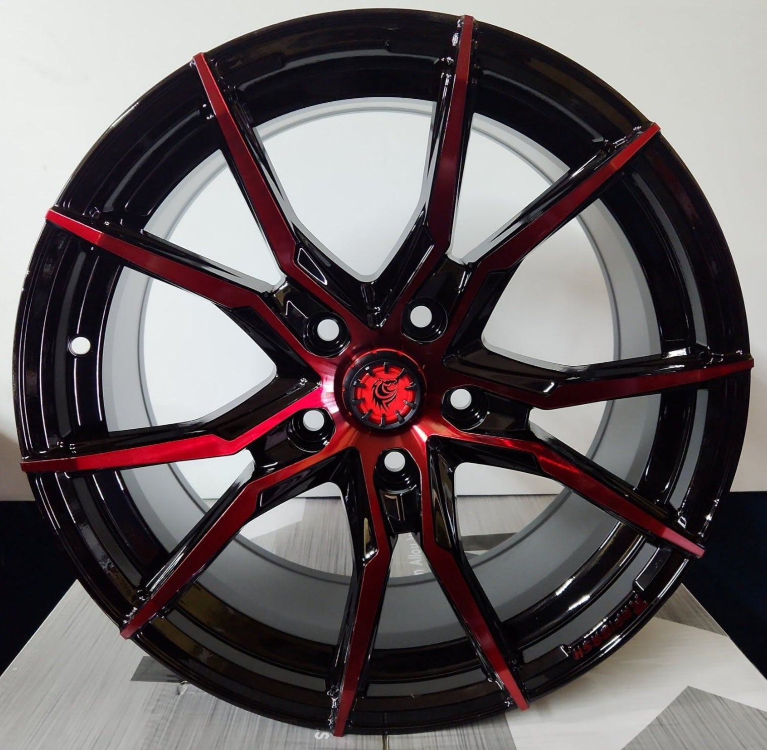 RAPIDASH RD - R7 16X7 5X4.5 PIANO BLACK WITH SCARLET RED TOP - Gun Hill Tire House (WTW - WHOLESALE TIRES & WHEELS)