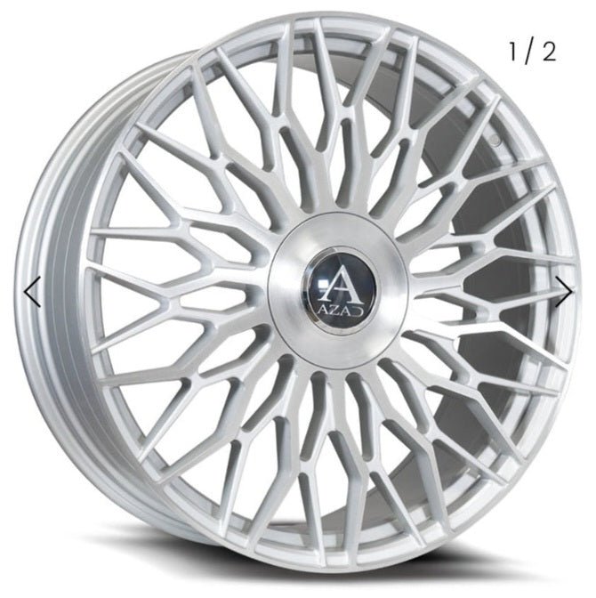 AZAD AZ301 24X9.0 5x120 - 5x114.3 BRUSHED SILVER - Gun Hill Tire House (WTW - WHOLESALE TIRES & WHEELS)
