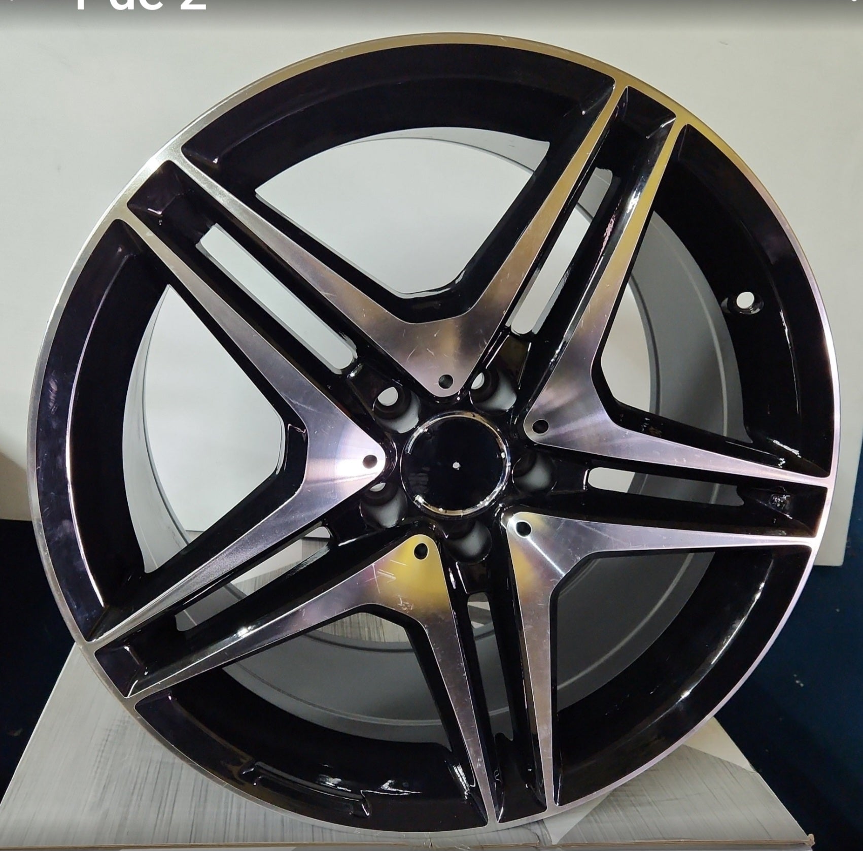 WHEELS - W828 18X8.5 5X112 BLACK MACHINE FACE - Gun Hill Tire House (WTW - WHOLESALE TIRES & WHEELS)