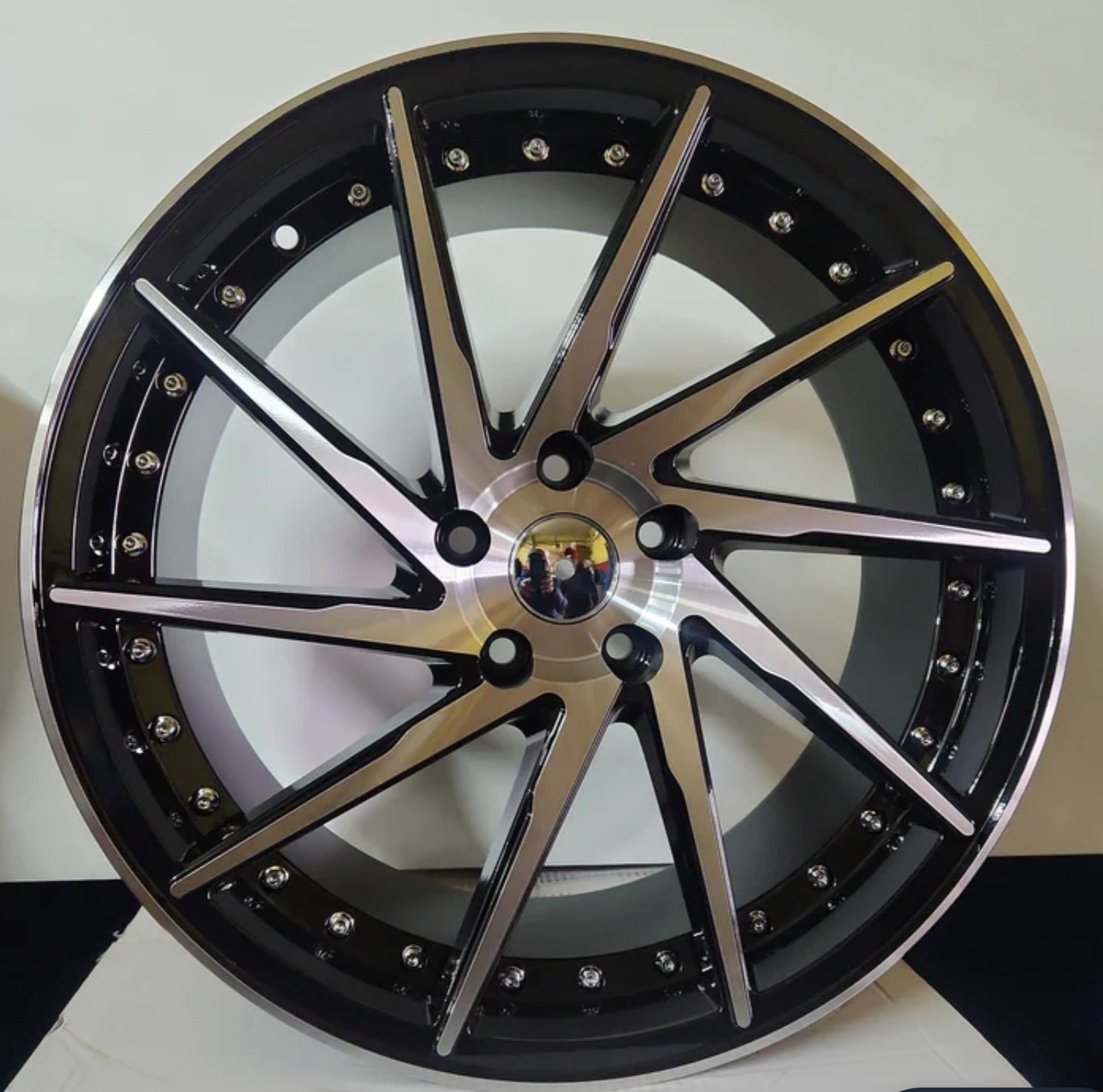 PW - OE02 19X9.5 5X114.3 BLACK MACHINED FACE - Gun Hill Tire House (WTW - WHOLESALE TIRES & WHEELS)