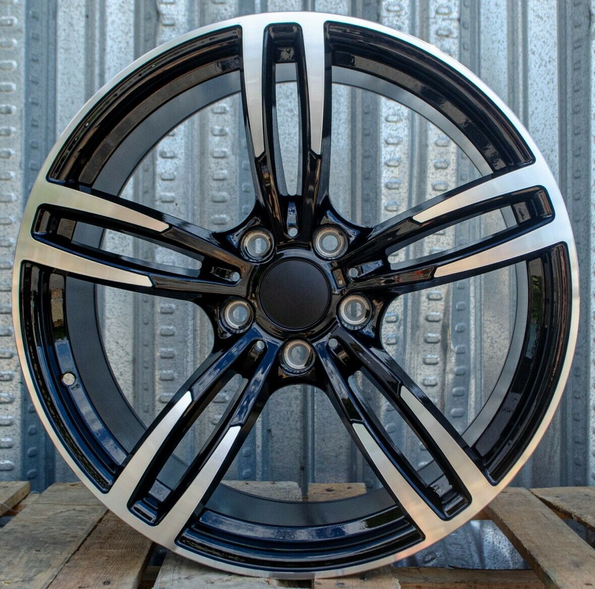 W1121 Black Machined Face 19x9.5 ET35 5x120 CB72.56 C956 - B - Gun Hill Tire House (WTW - WHOLESALE TIRES & WHEELS)
