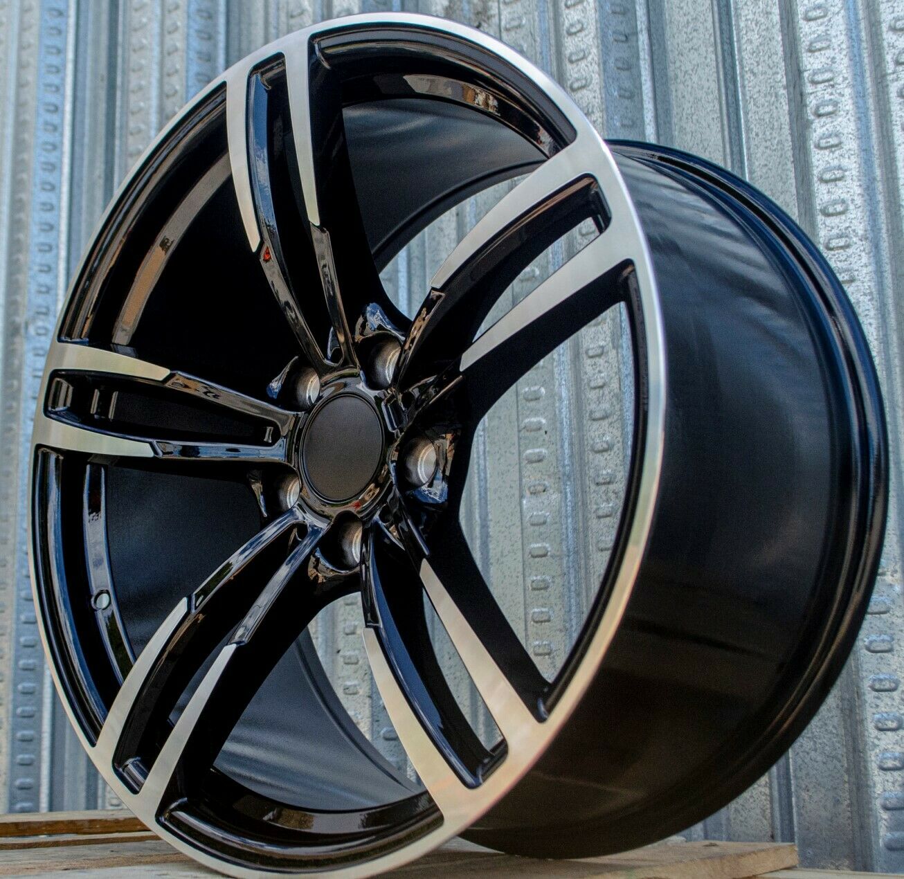 W1121 Black Machined Face 19x9.5 ET35 5x120 CB72.56 C956 - B - Gun Hill Tire House (WTW - WHOLESALE TIRES & WHEELS)
