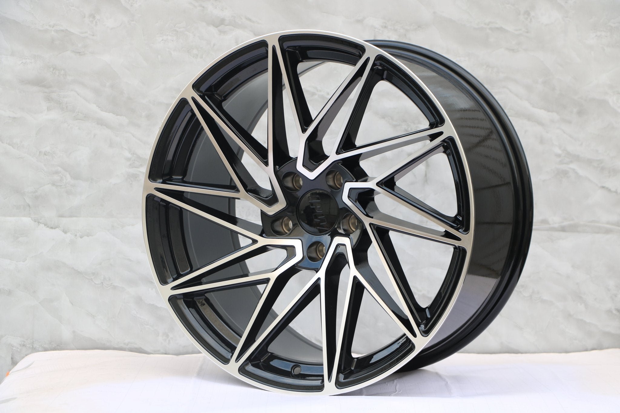 W1300 XH284 Black Machined Face 19x9.5 Et35 5x114.3 CB73.1 - Gun Hill Tire House (WTW - WHOLESALE TIRES & WHEELS)