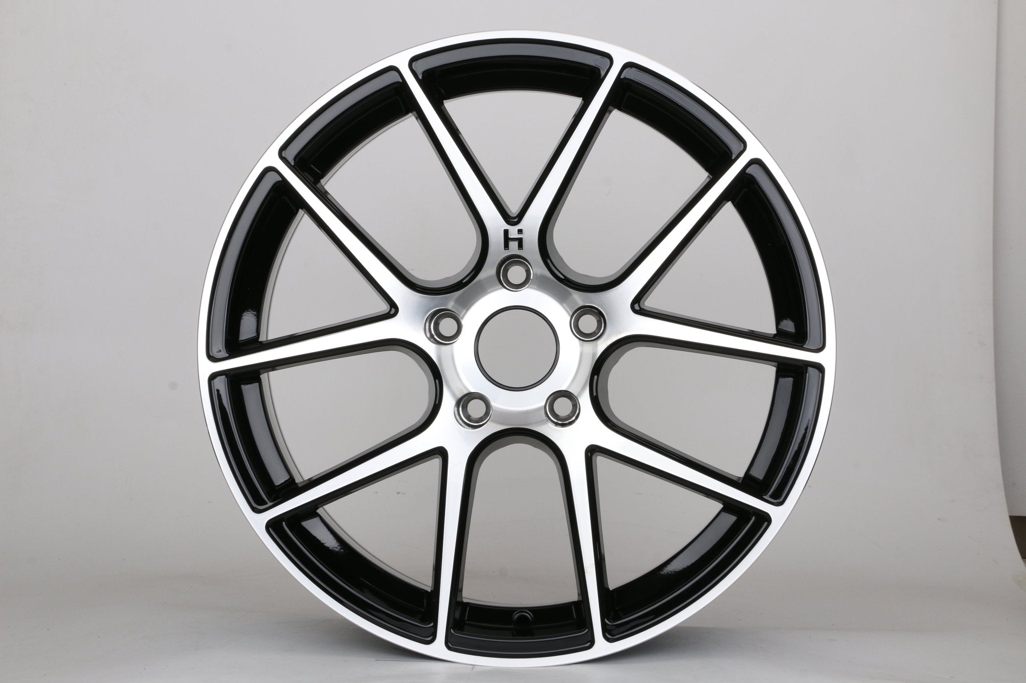 W1554 KB101 Black Machined Face 18x8.0 ET38 5x100 CB73.1 - Gun Hill Tire House (WTW - WHOLESALE TIRES & WHEELS)