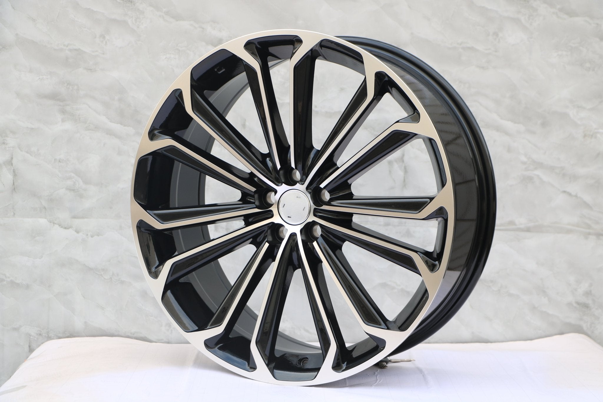 W221 1468 Black Machined Face 17x7.0 ET39 5x100 CB54.1 <<1:1>> - Gun Hill Tire House (WTW - WHOLESALE TIRES & WHEELS)