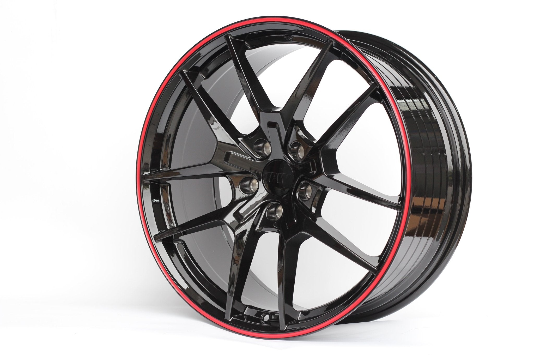 W301 XY31 Gloss Black Red Lip 18x8.5 ET35 5x114.3 CB73.1 Flow Forged 20LBS - Gun Hill Tire House (WTW - WHOLESALE TIRES & WHEELS)