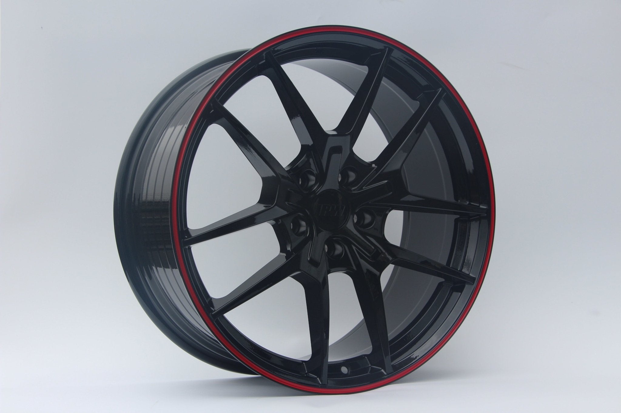 W301 XY31 Gloss Black Red Lip 18x8.5 ET35 5x114.3 CB73.1 Flow Forged 20LBS - Gun Hill Tire House (WTW - WHOLESALE TIRES & WHEELS)