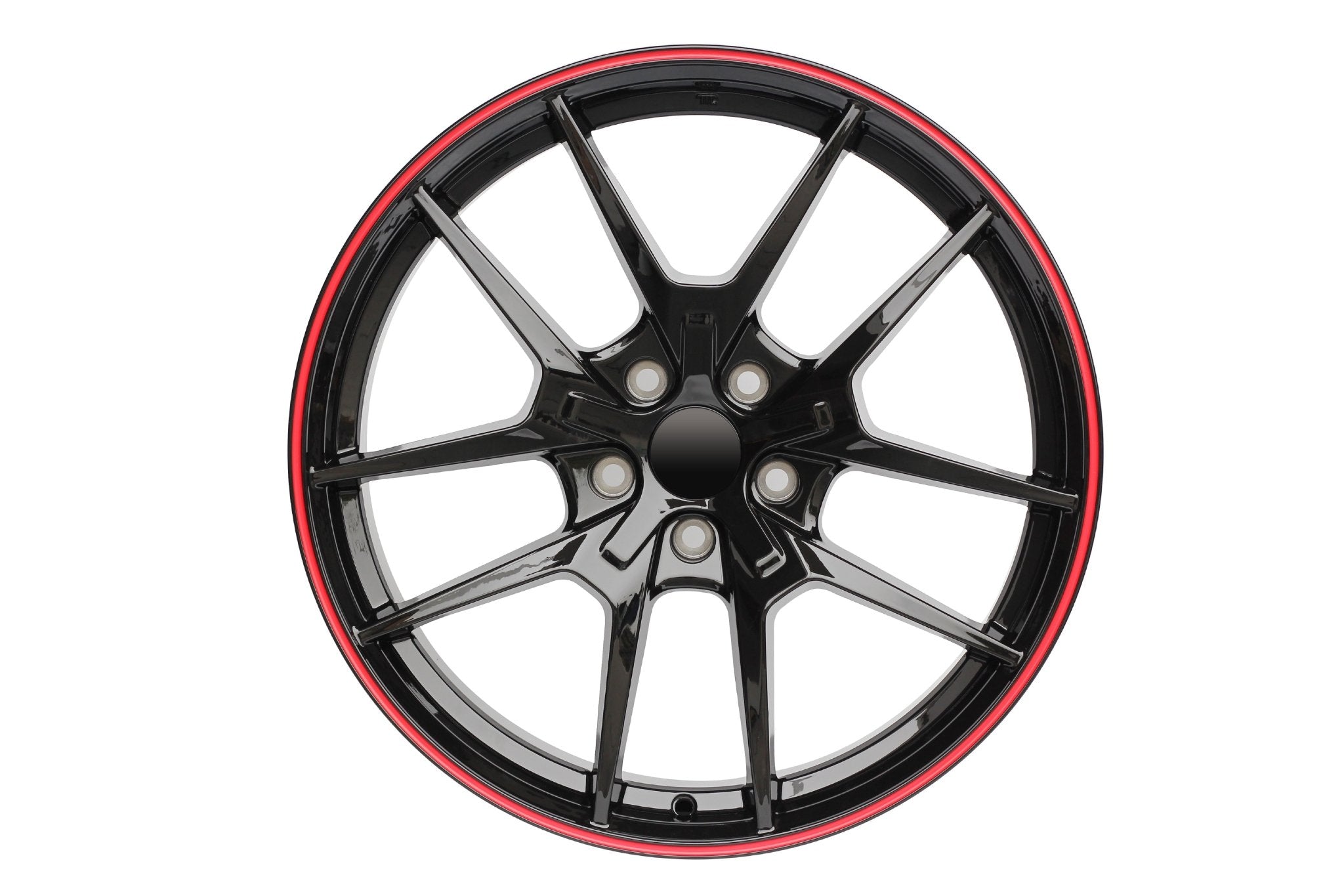W301 XY31 Gloss Black Red Lip 18x8.5 ET35 5x114.3 CB73.1 Flow Forged 20LBS - Gun Hill Tire House (WTW - WHOLESALE TIRES & WHEELS)