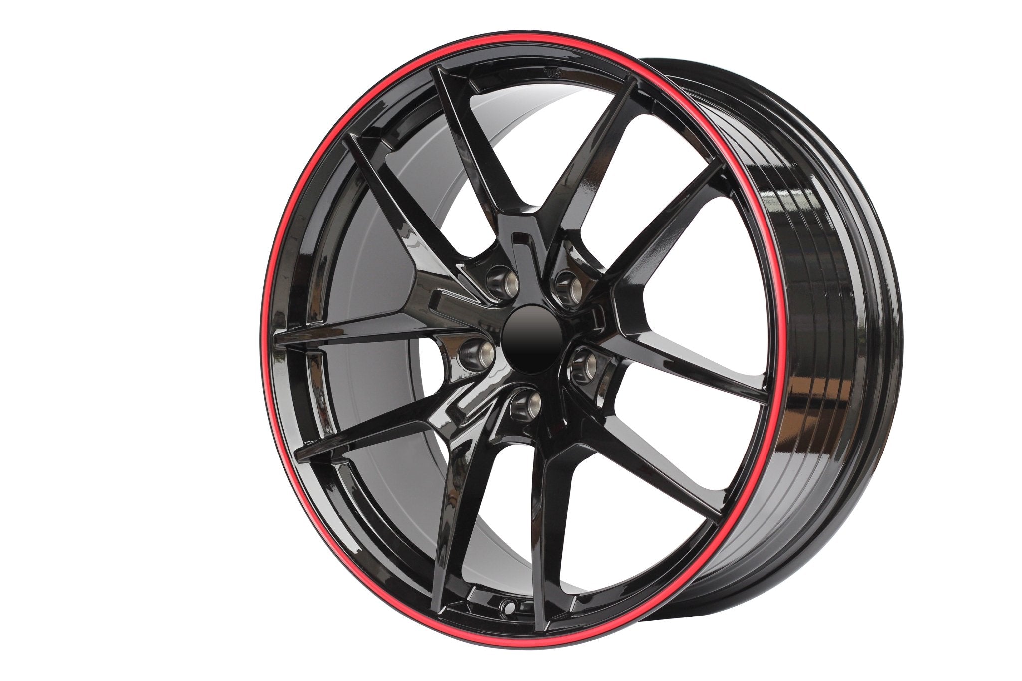 W301 Flow Forged XY31 Gloss Black Red Lip 19x8.5 ET35 5x114.3 CB73.1 23lbs - Gun Hill Tire House (WTW - WHOLESALE TIRES & WHEELS)