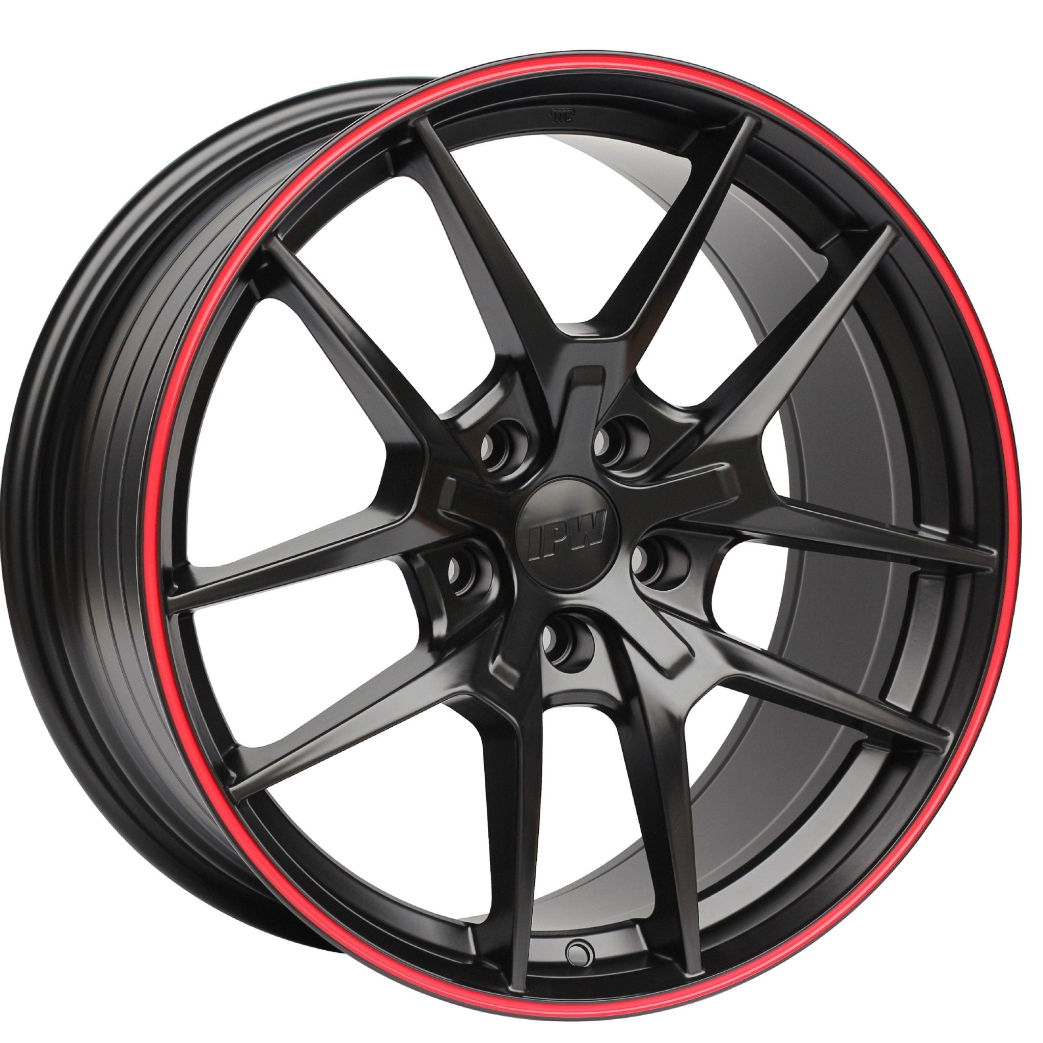 W301 Flow Forged XY31 Satin Black Red Lip 19x8.5 ET35 5x114.3 CB73.1 - Gun Hill Tire House (WTW - WHOLESALE TIRES & WHEELS)