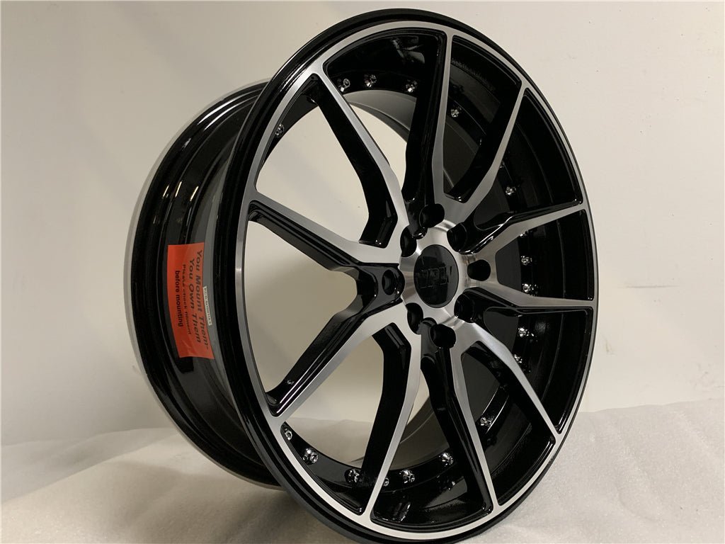 W512 Black Machined Face Silver Rivet 20x9.5 ET35 x5120 CB 72.56 - Gun Hill Tire House (WTW - WHOLESALE TIRES & WHEELS)