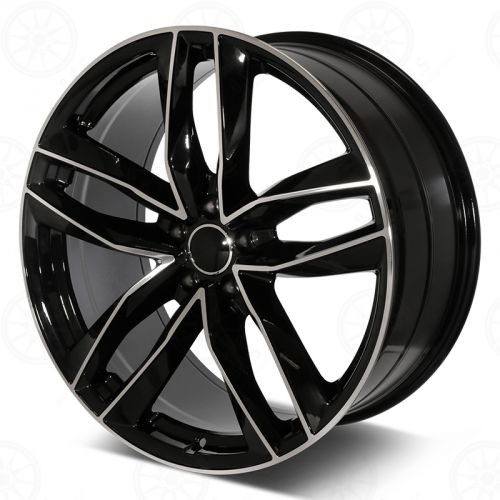 W627 1126 Black Machined Face 18x8.0 5x112 ET35 CB66.6 - Gun Hill Tire House (WTW - WHOLESALE TIRES & WHEELS)