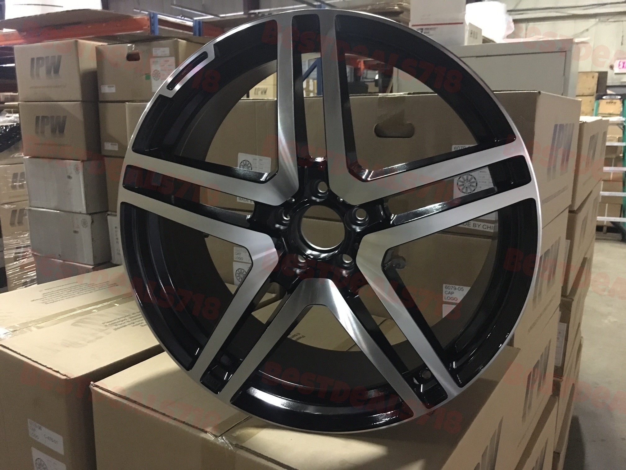 W815 1048 Black Machined Face 20x8.5 ET35 5x112 CB66.6 - Gun Hill Tire House (WTW - WHOLESALE TIRES & WHEELS)