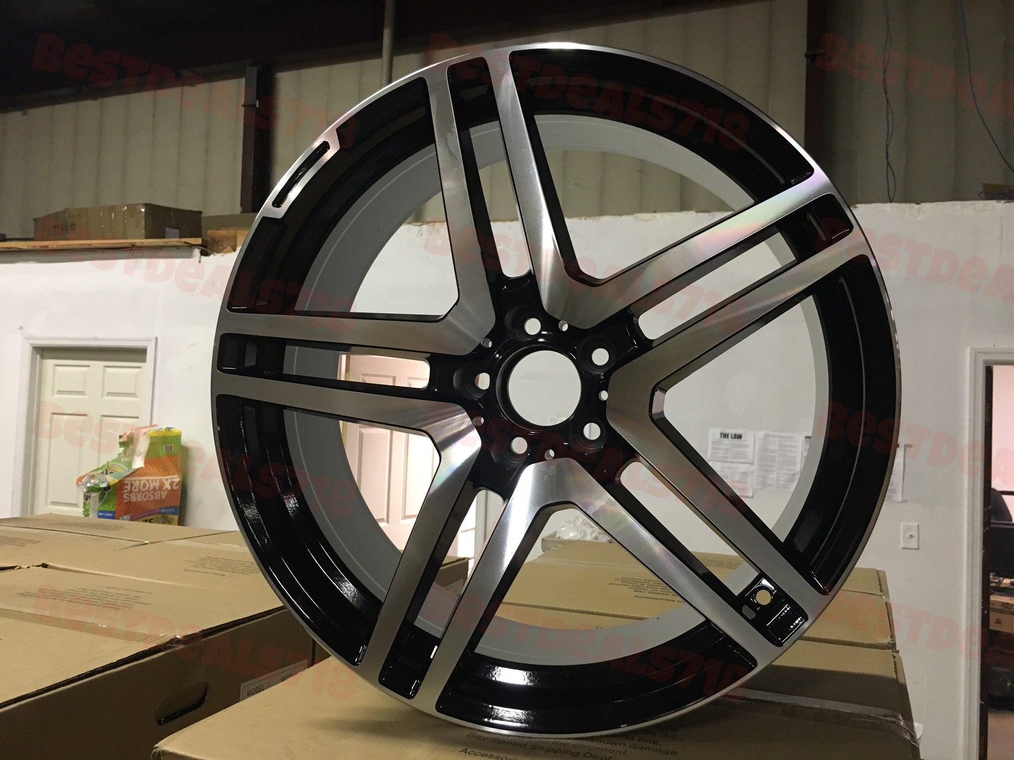 W815 Black Machined Face 18x9.5 ET35 5x112 CB66.6 - Gun Hill Tire House (WTW - WHOLESALE TIRES & WHEELS)