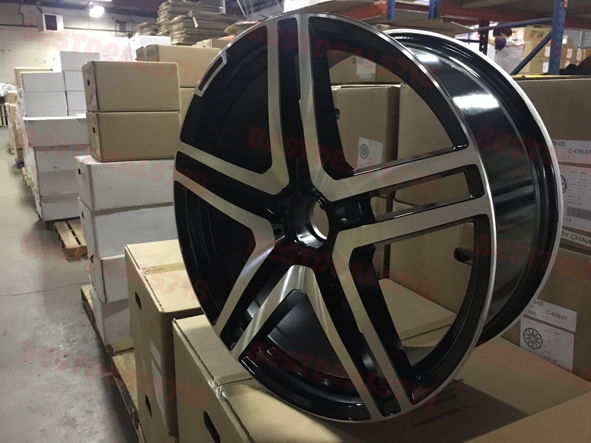 W815 1048 Black Machined Face 20x8.5 ET35 5x112 CB66.6 - Gun Hill Tire House (WTW - WHOLESALE TIRES & WHEELS)