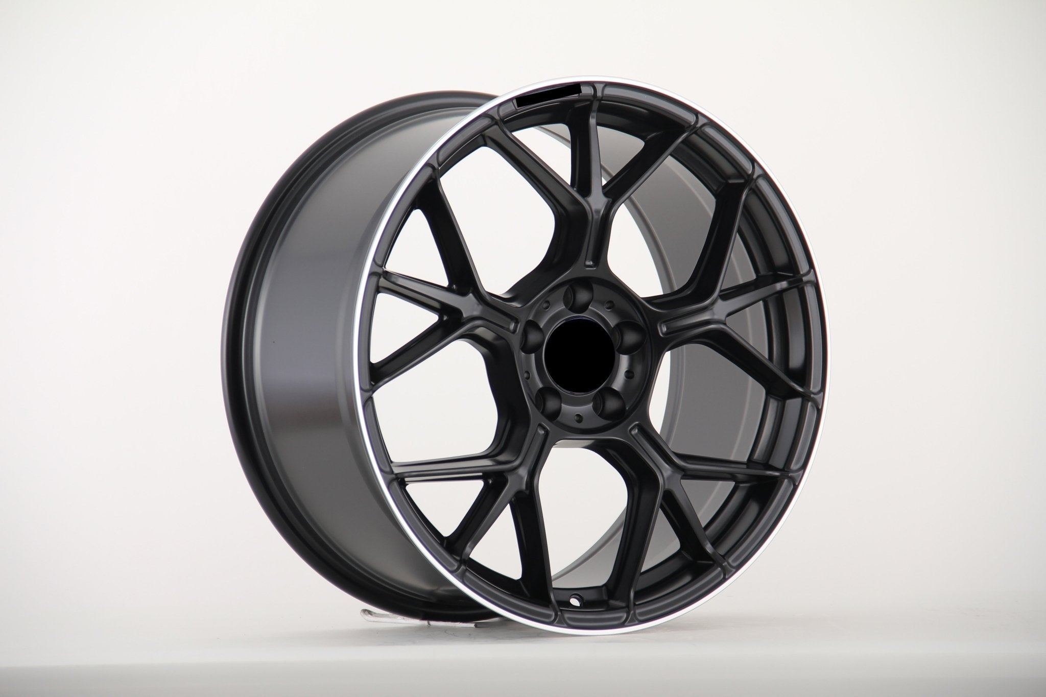 W871 iV - 622 Satin Black Machined Lip 19x8.5 ET42 5x112 CB66.6 - Gun Hill Tire House (WTW - WHOLESALE TIRES & WHEELS)