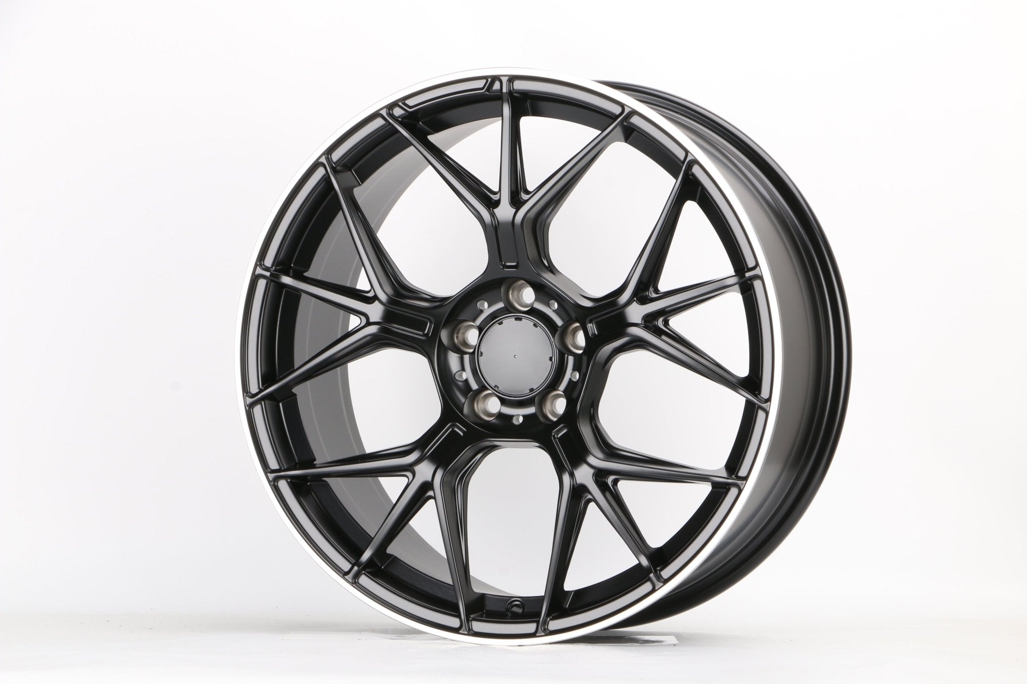 W871 iV - 622 Satin Black Machined Lip 19x8.5 ET35 5x112 CB66.6 - Gun Hill Tire House (WTW - WHOLESALE TIRES & WHEELS)