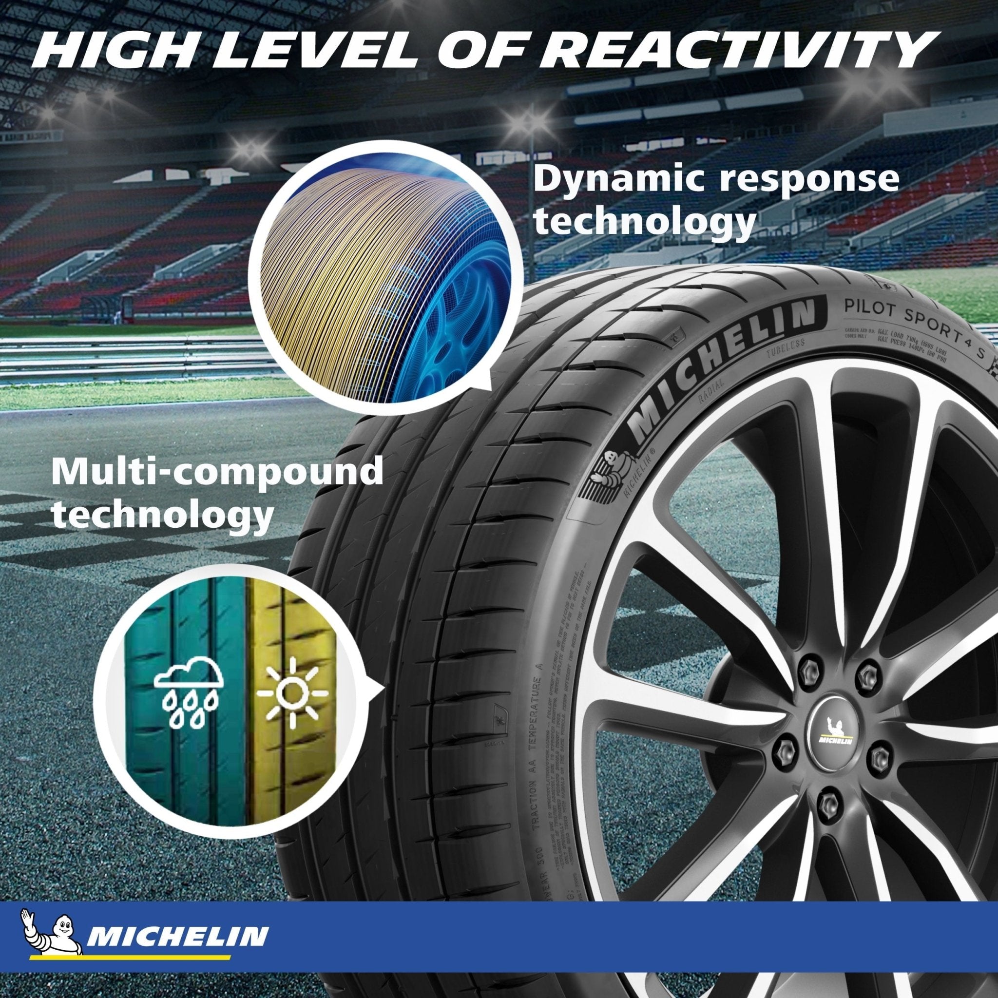 265/35ZR20 Michelin Pilot Sport 4S Performance (99Y) XL Passenger Tire - Gun Hill Tire House (WTW - WHOLESALE TIRES & WHEELS)