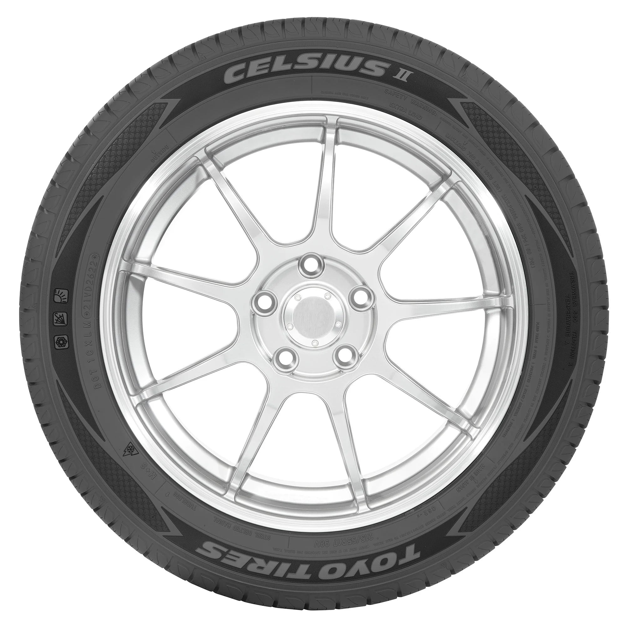 215/45R17 Toyo Celsius II 91V XL Tire - Gun Hill Tire House (WTW - WHOLESALE TIRES & WHEELS)