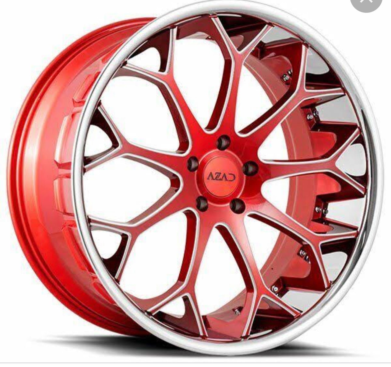 AZAD AZ99 22x9 5x120 BRUSHED RED MILLED SSL - Gun Hill Tire House (WTW - WHOLESALE TIRES & WHEELS)