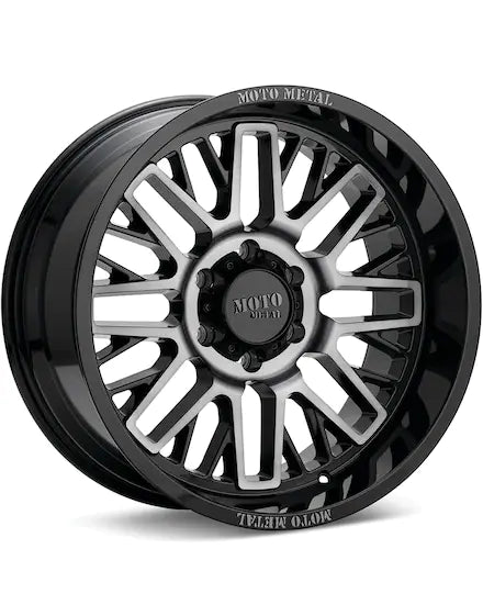 MOTO METAL MO802 WARLOCK GLOSS BLACK MACHINE W/GREYTINT - Gun Hill Tire House (WTW - WHOLESALE TIRES & WHEELS)