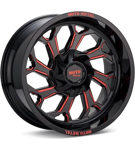 MOTO METAL MO999 REAPER GLOSS BLACK W/MILLED ACCENT - Gun Hill Tire House (WTW - WHOLESALE TIRES & WHEELS)