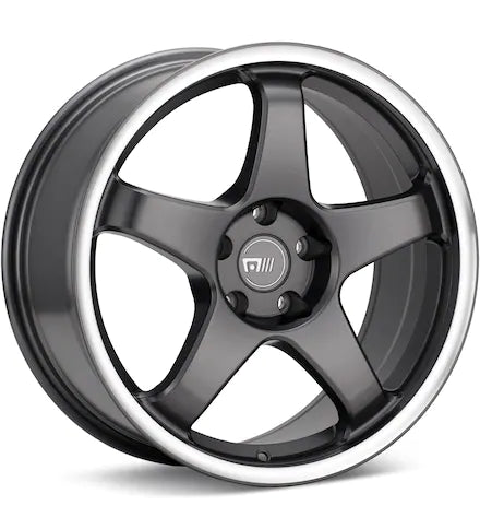 MOTEGI RACING MR151 CS5 GUNMETAL W/MACH LIP - Gun Hill Tire House (WTW - WHOLESALE TIRES & WHEELS)