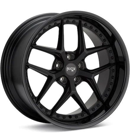 NICHE ROAD WHEELS VICE BLACK W/GLOSS BLACK LIP - Gun Hill Tire House (WTW - WHOLESALE TIRES & WHEELS)